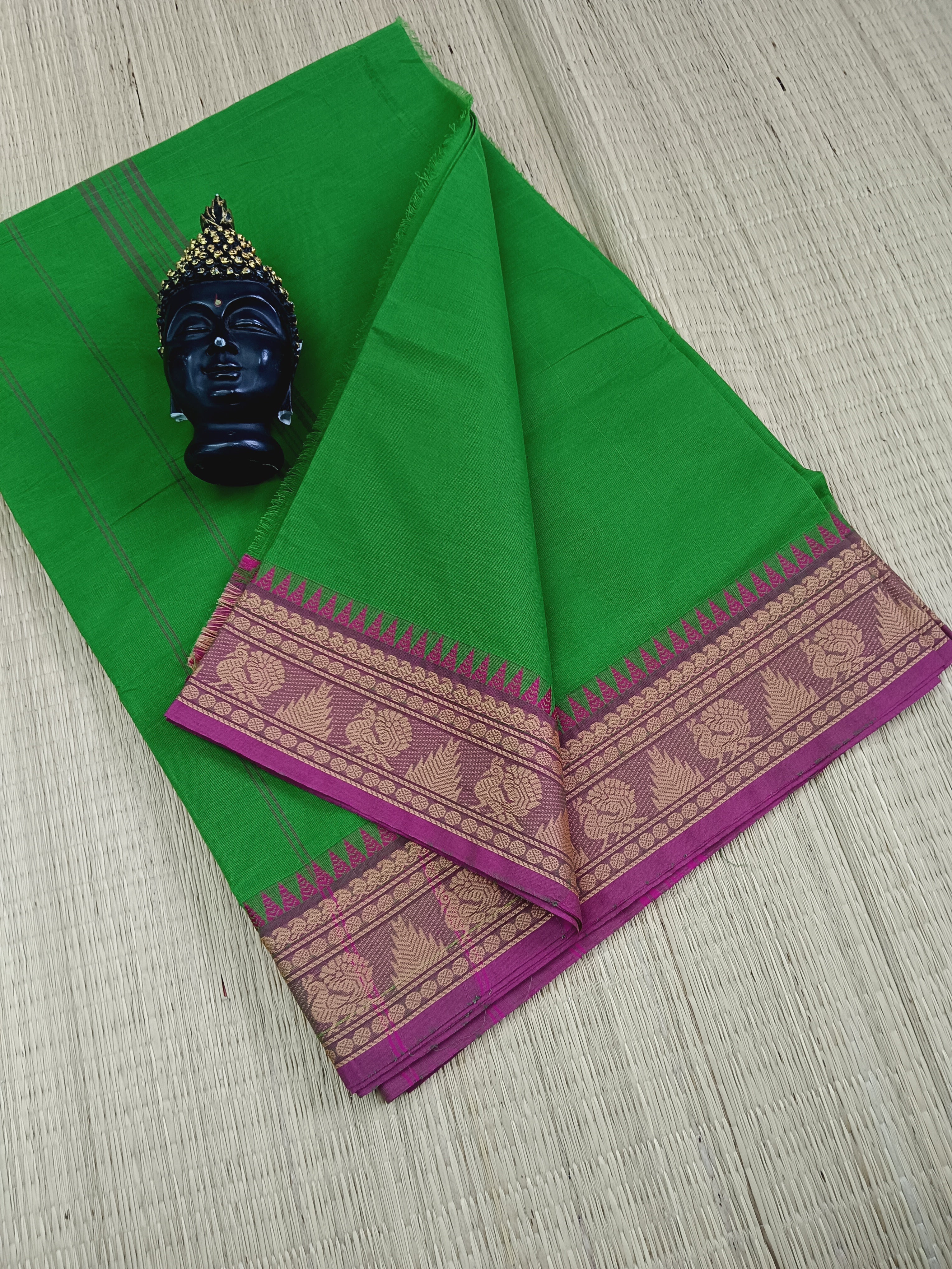 Chettinad Cotton - Office Wear - Parrot Green- CCOW45