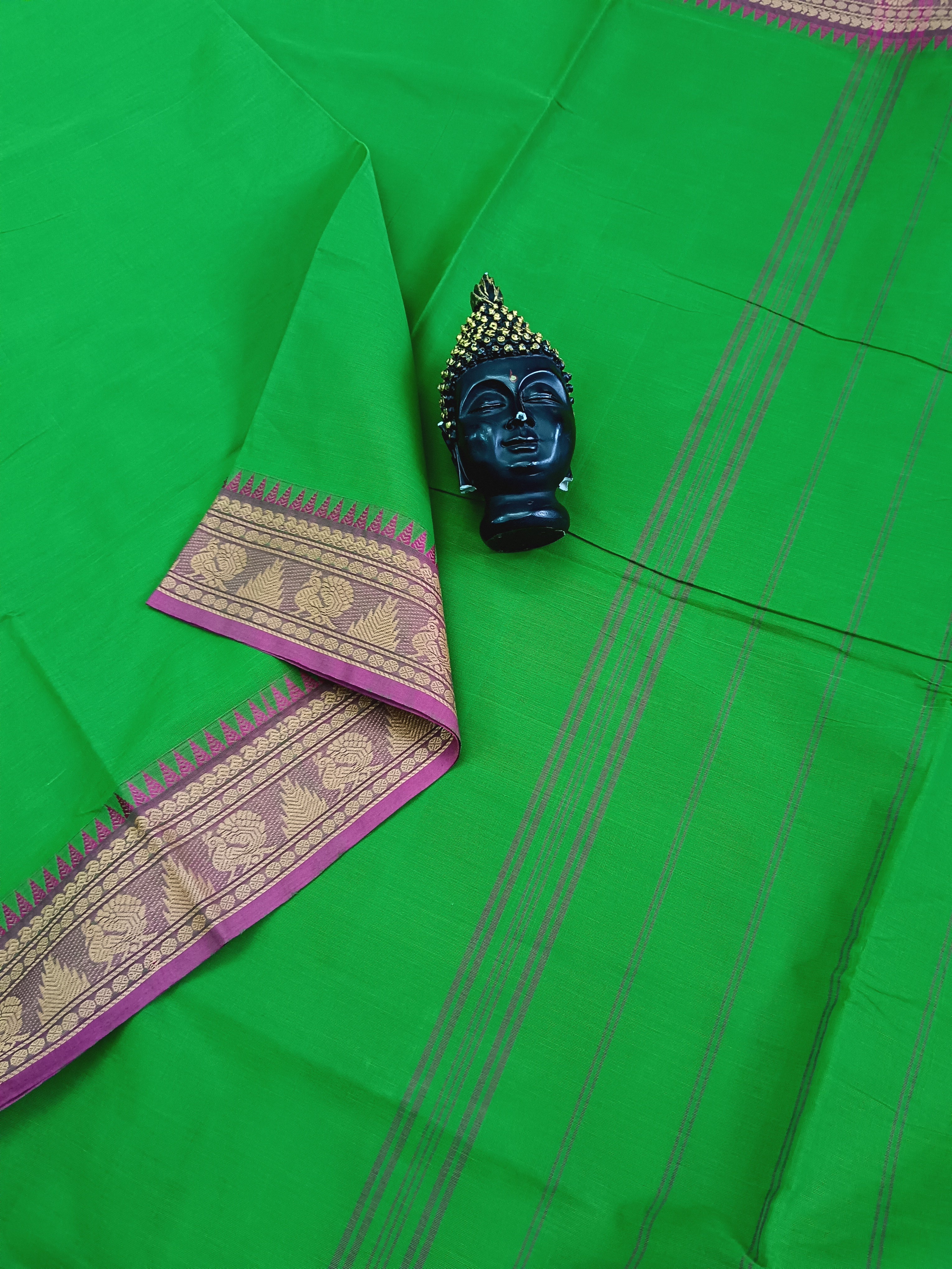Chettinad Cotton - Office Wear - Parrot Green- CCOW45