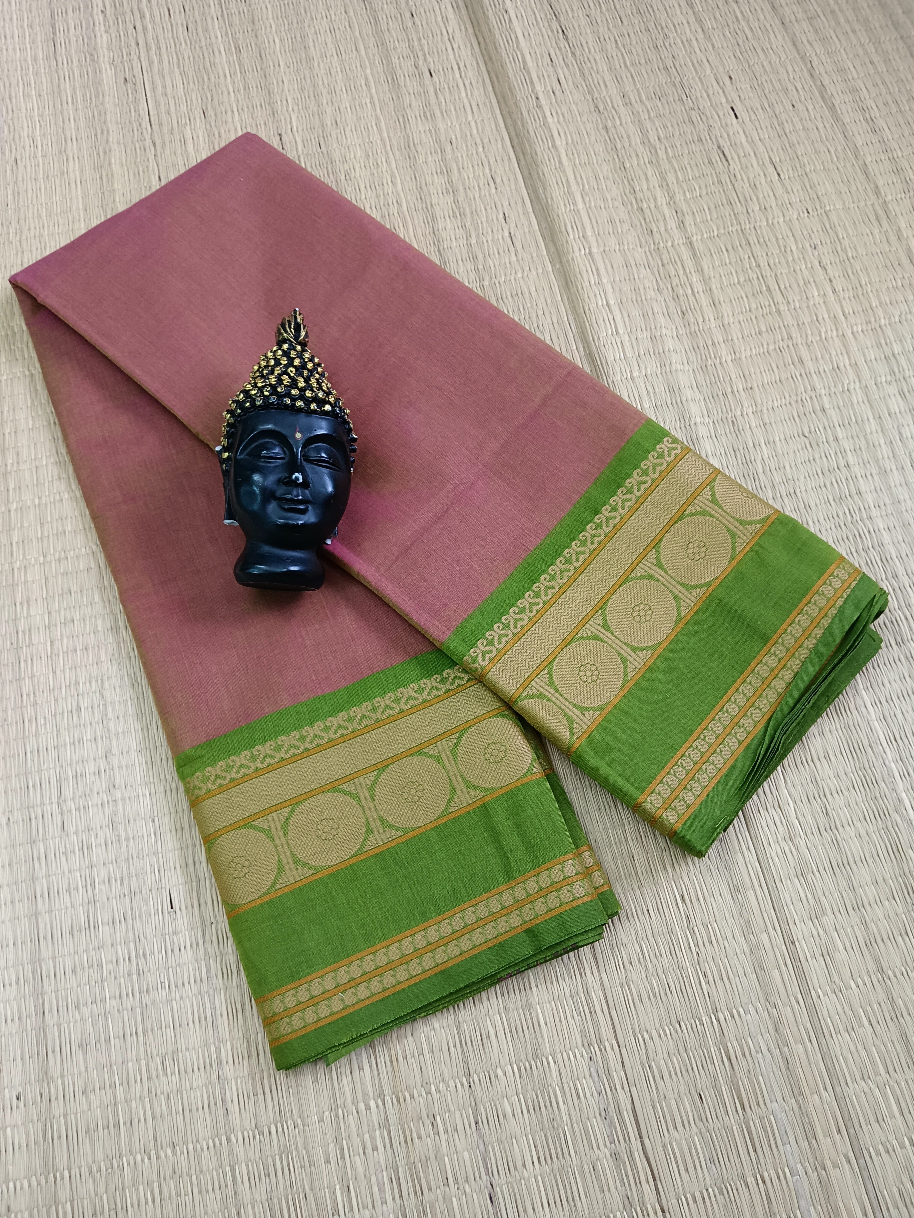 Chettinad Cotton - Office Wear -Green Mixed Pink Dual Tone- CCOW42