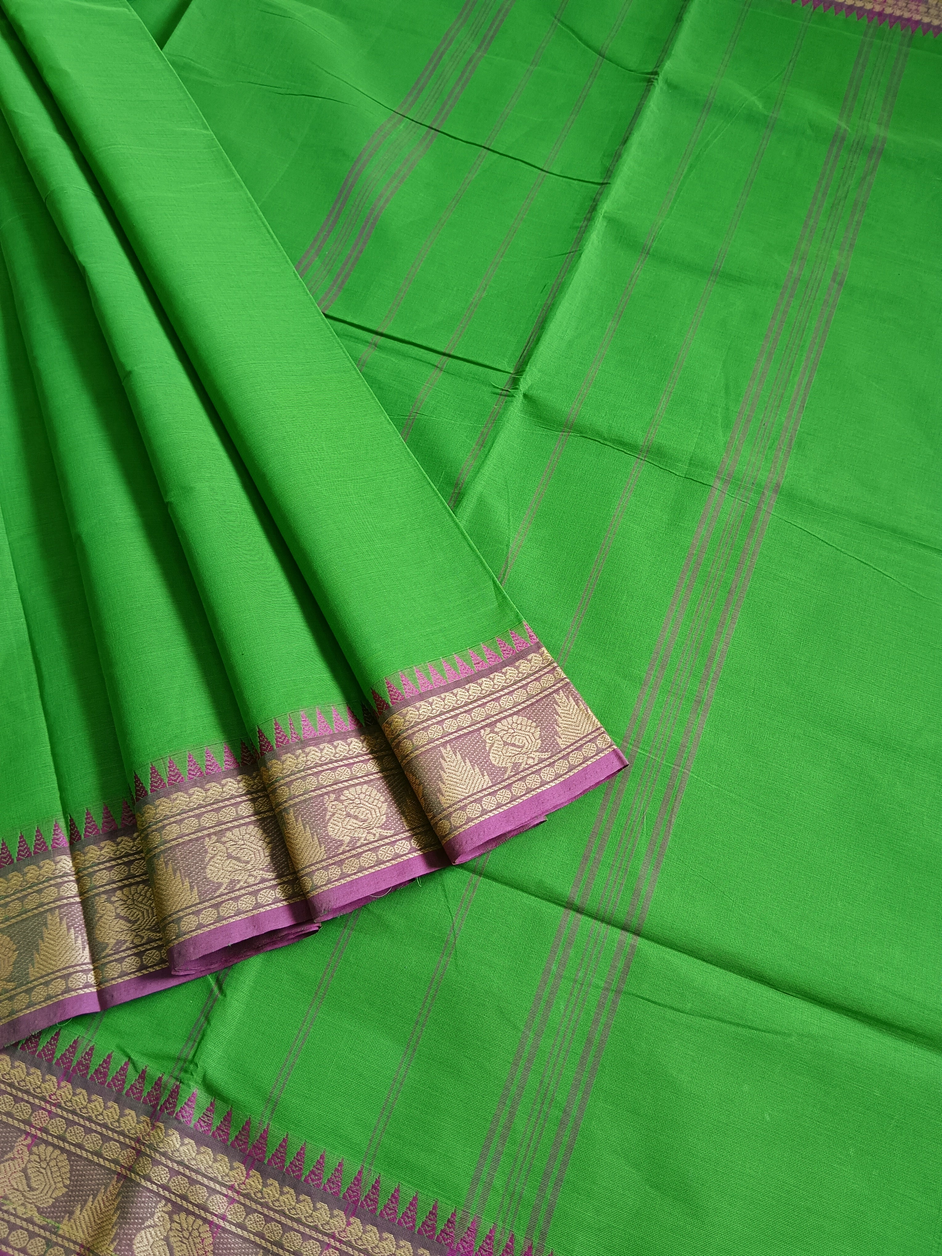 Chettinad Cotton - Office Wear - Parrot Green- CCOW45