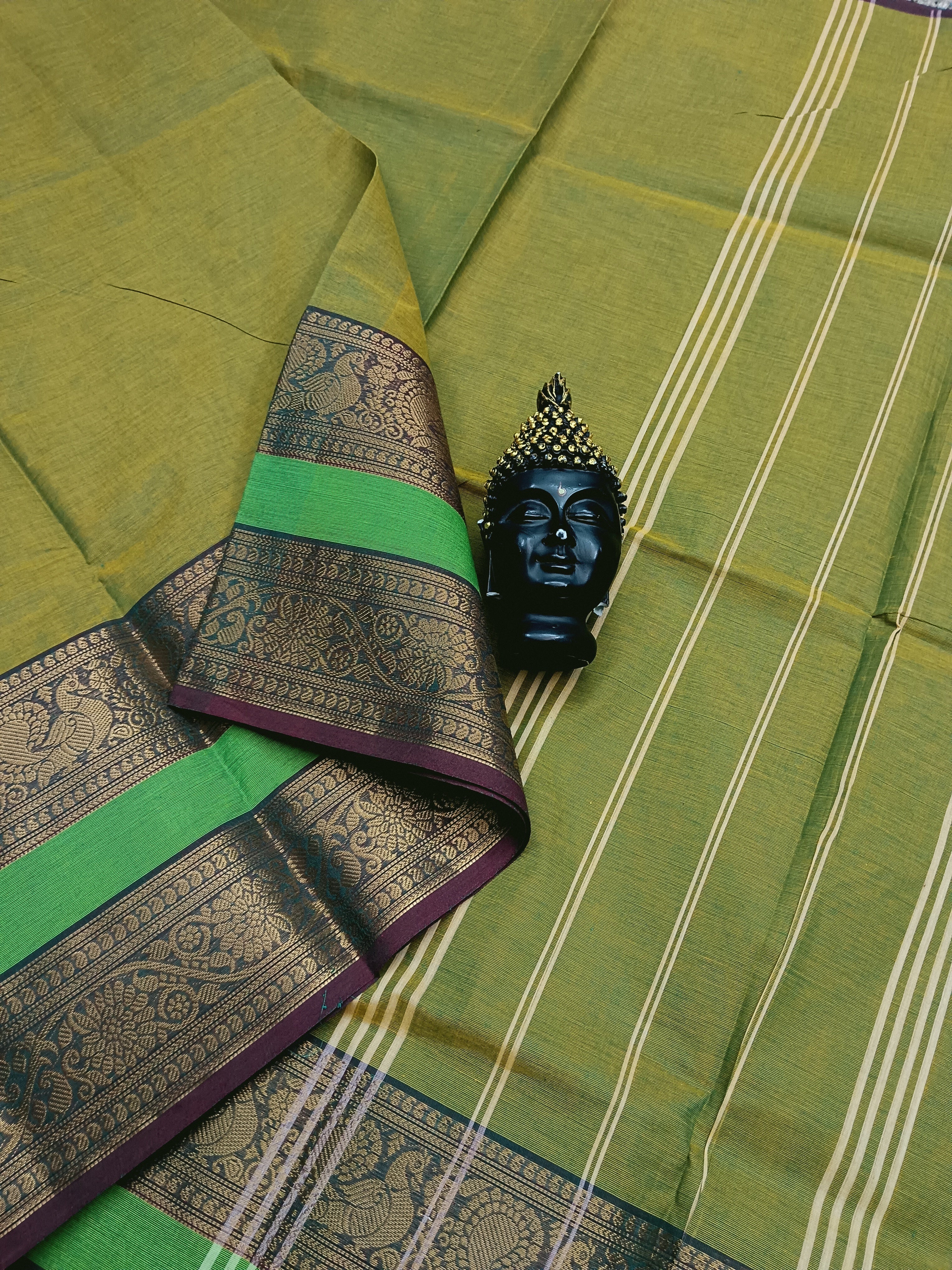 Kanchi Cotton - All Day Fusion -Yellow Mixed Green Dual Tone - 18