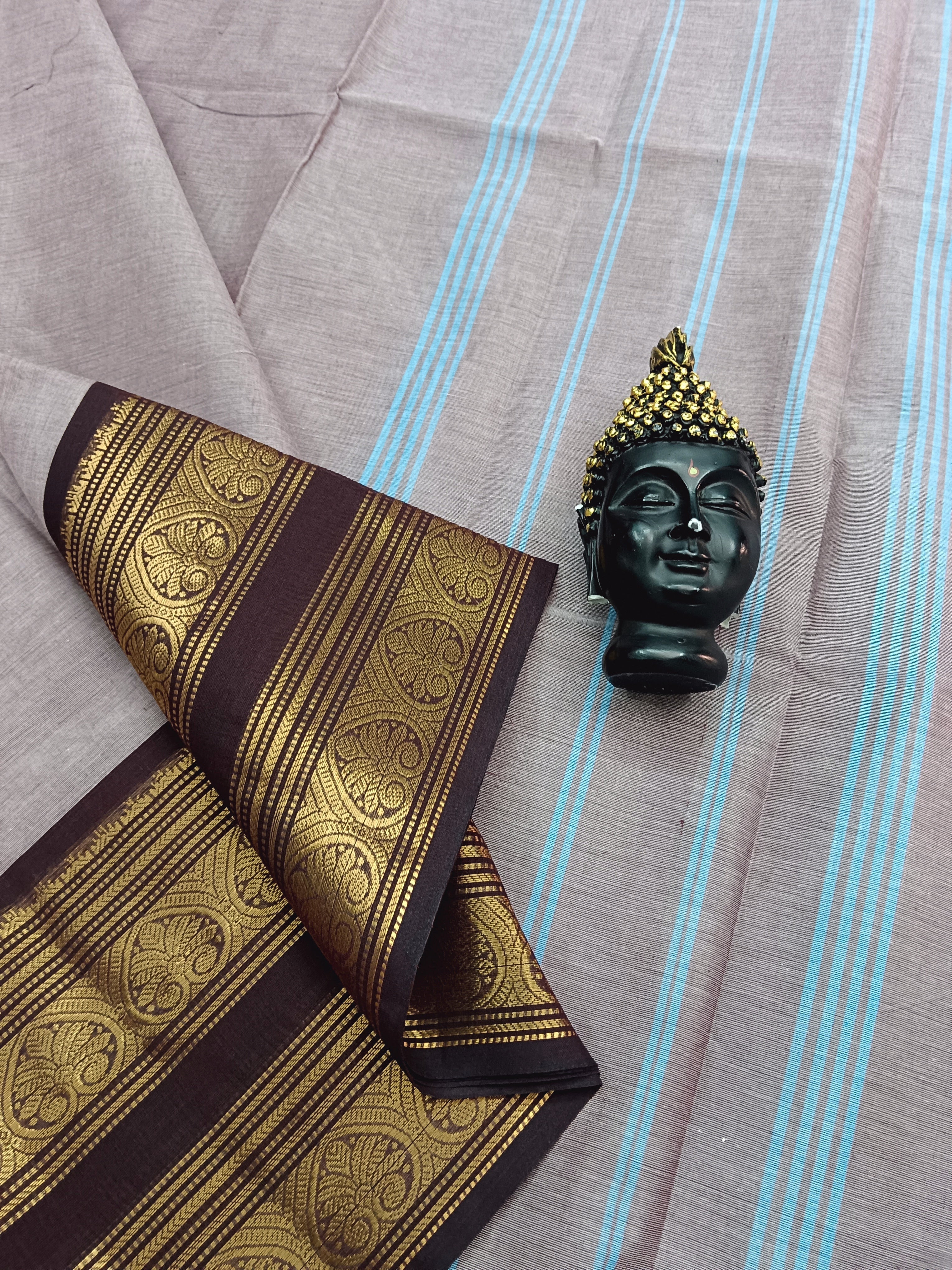 Kanchi Cotton - All Day Fusion -White Mixed Maroon - KCAF15