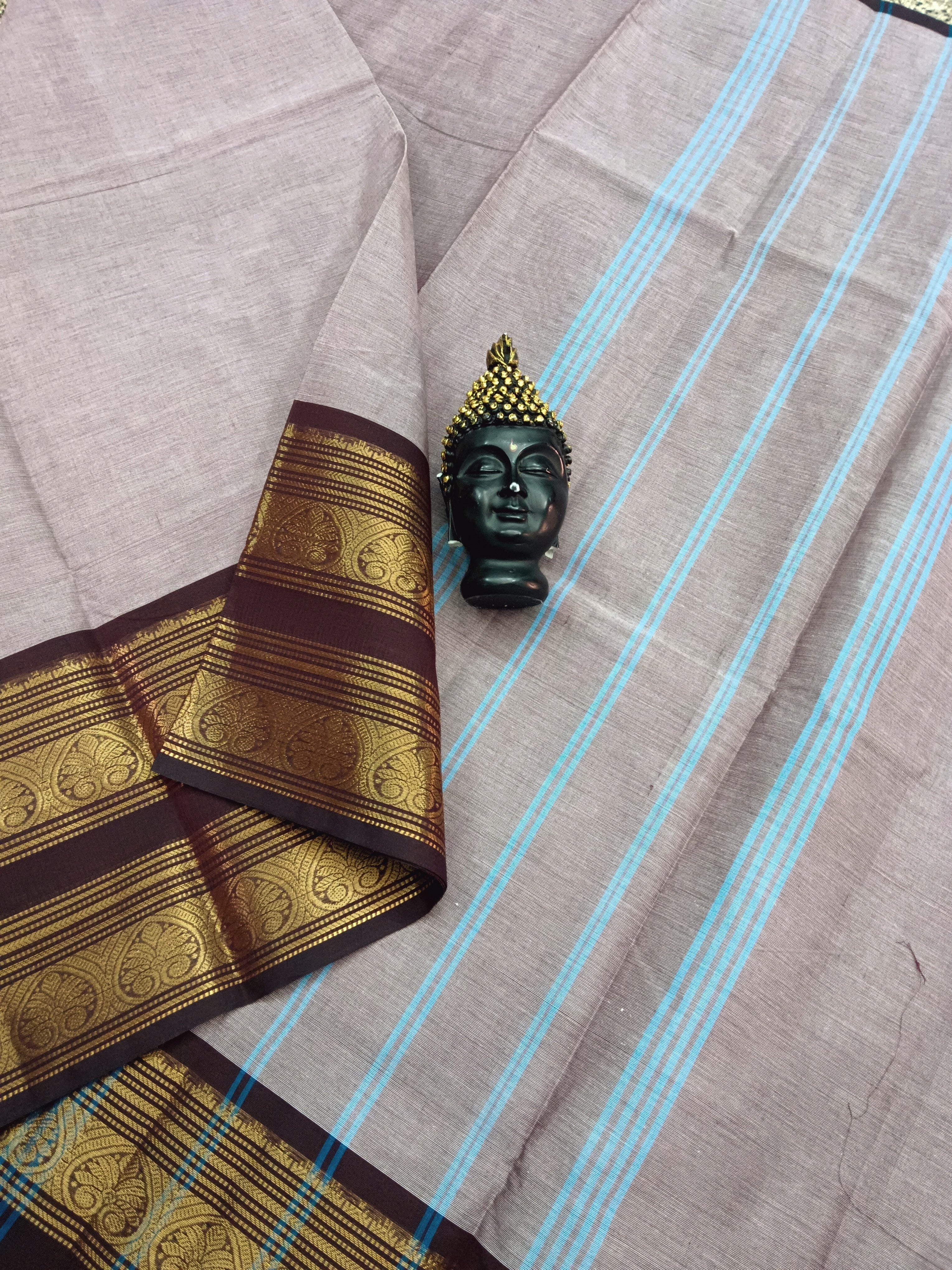 Kanchi Cotton - All Day Fusion -White Mixed Maroon - KCAF15
