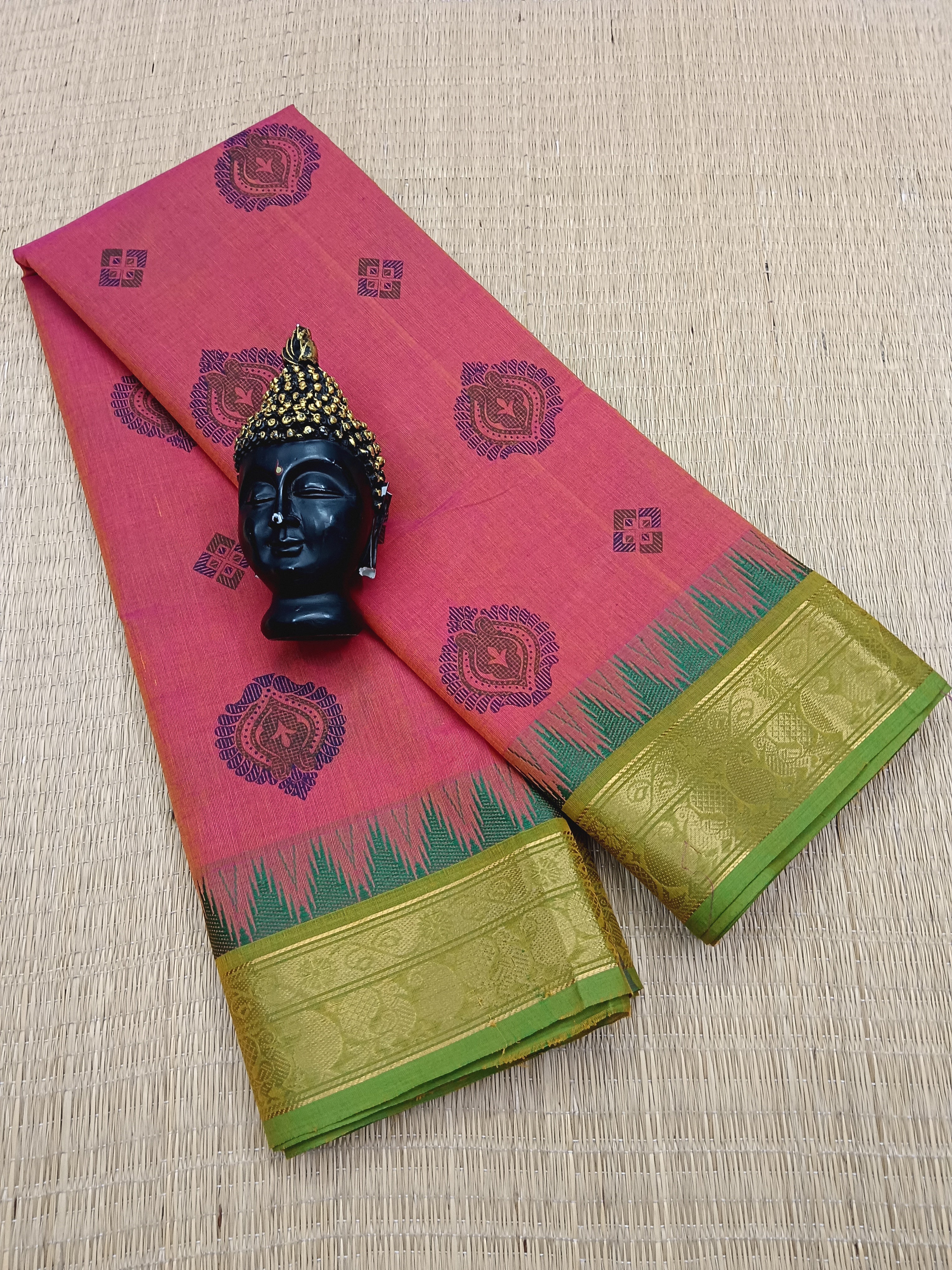 Chettinad Cotton - Printed - Peach -CPC08