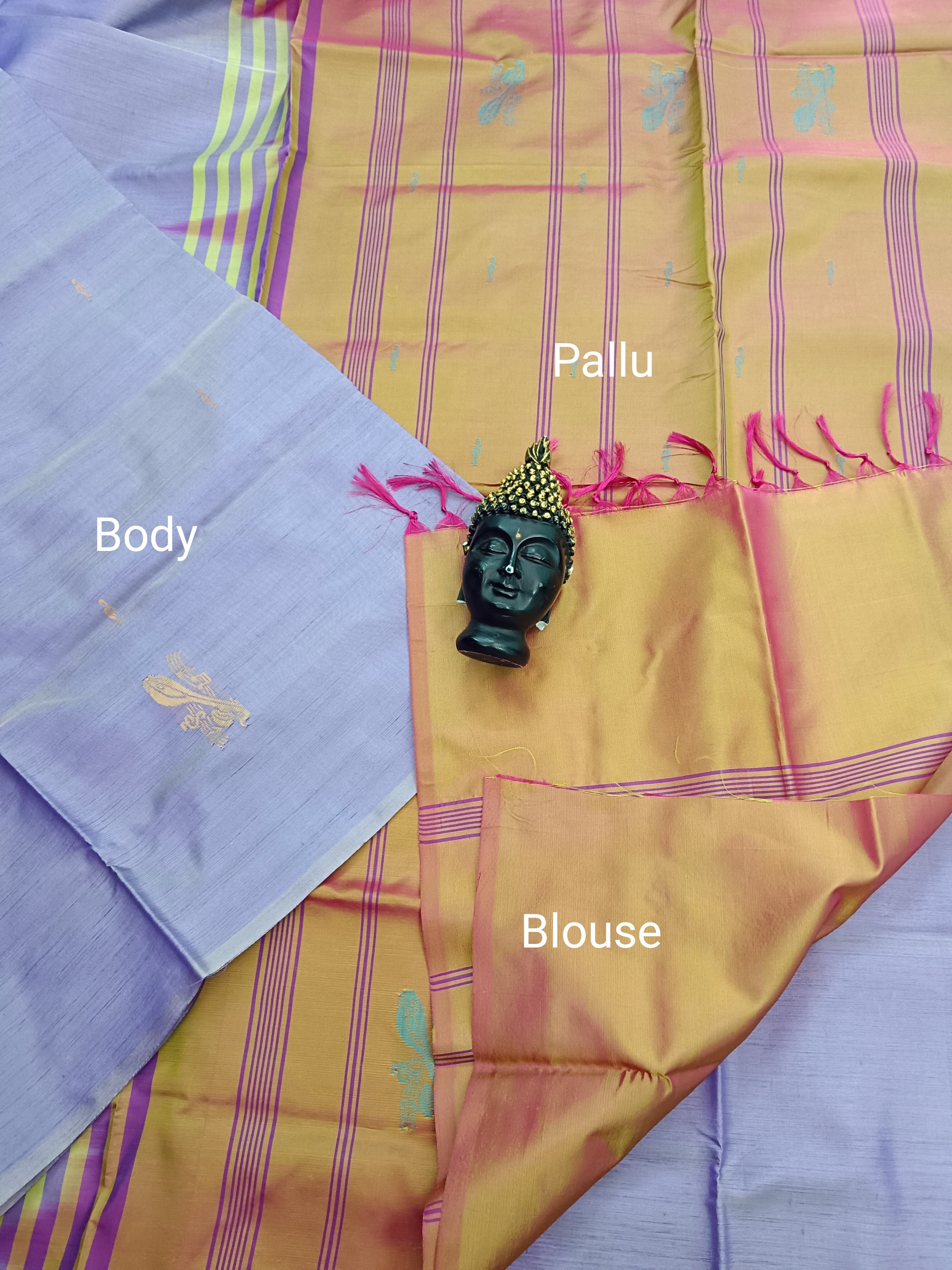 Banana Pith Silk(Vazhai Naar Pattu) - Butta - Light Lavender BV11