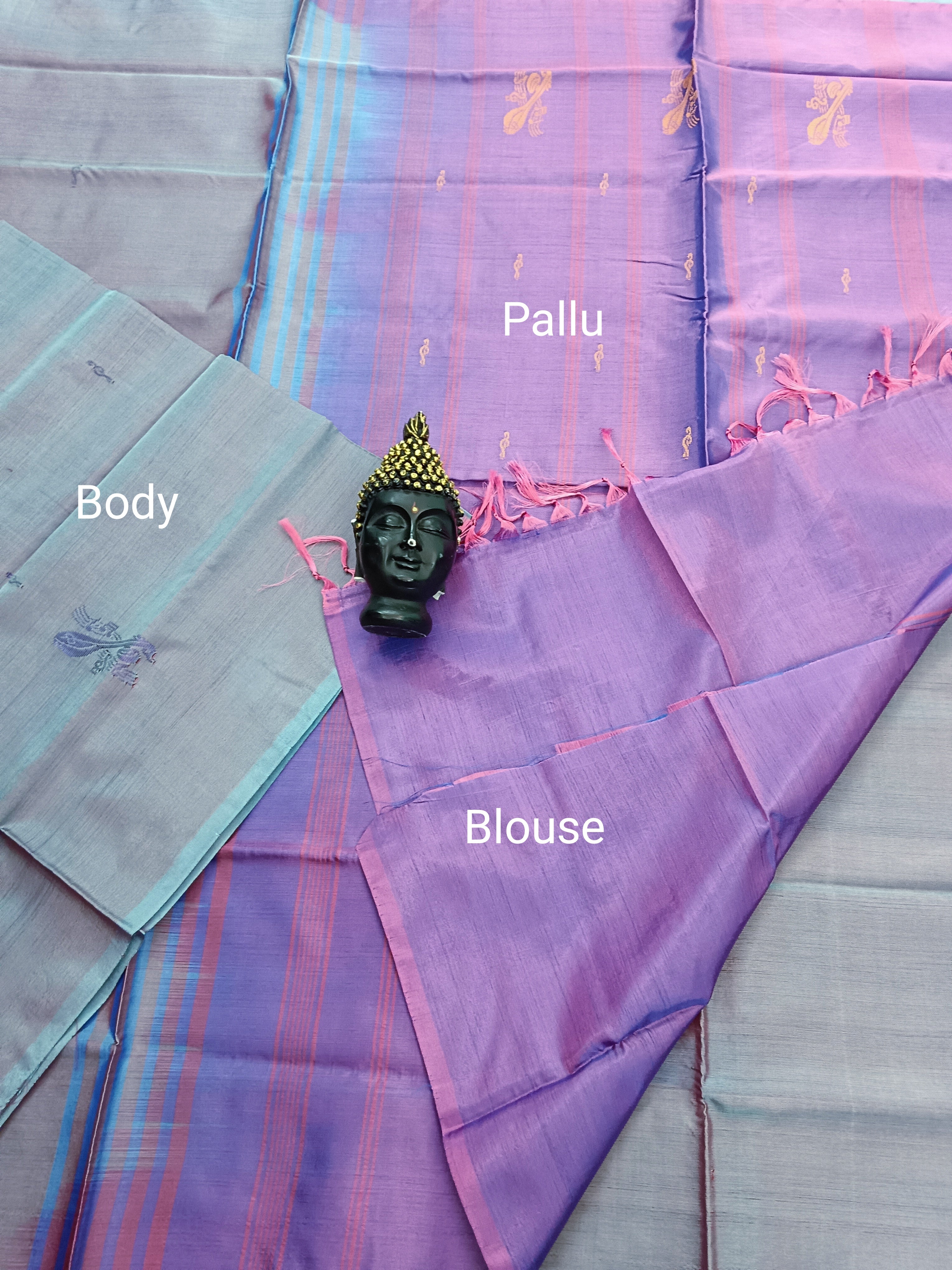 Banana Pith Silk(Vazhai Naar Pattu) - Butta -Dual Tone - BV12