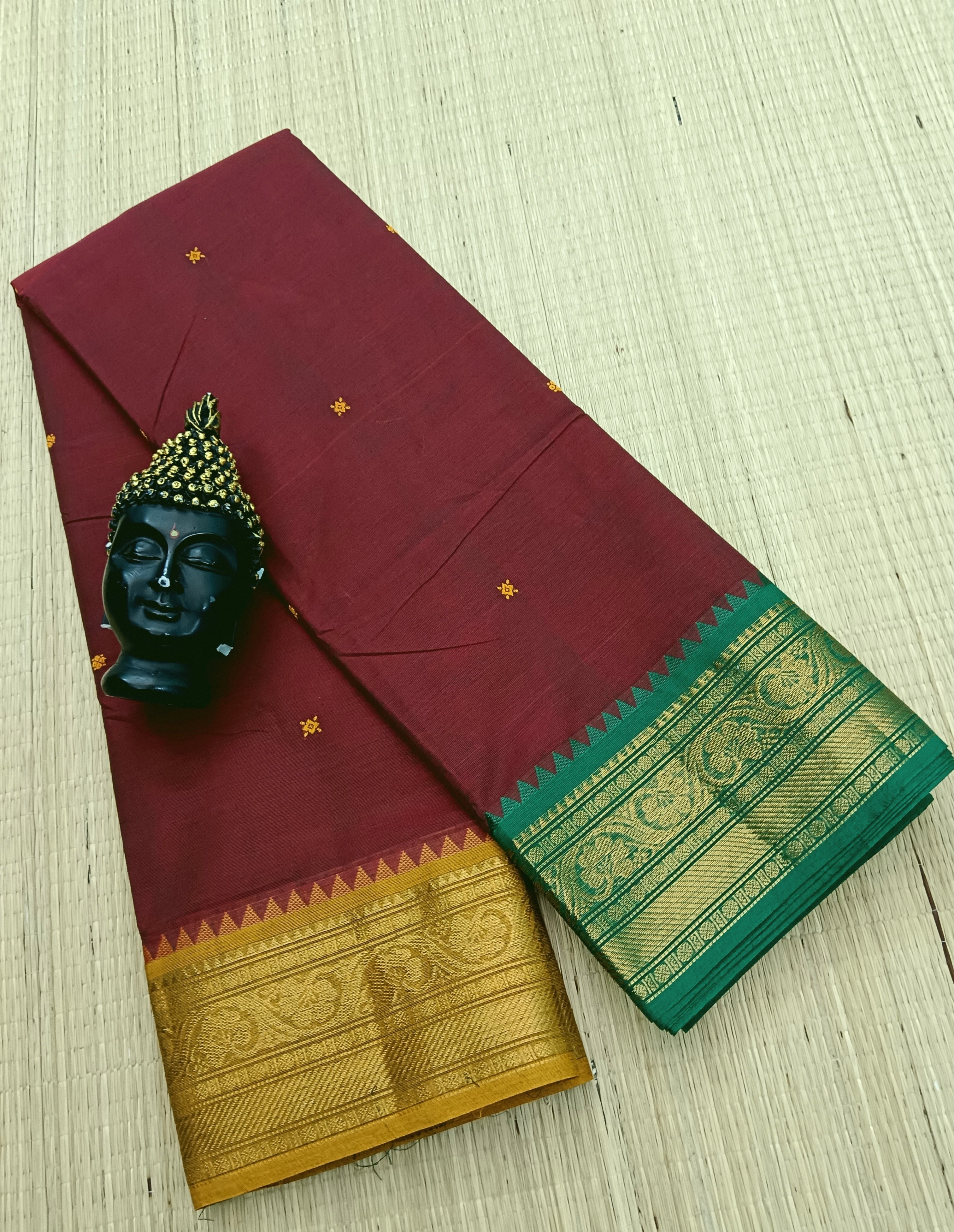 Kanchi Cotton - Festival Fusion - Maroon -KCFB08