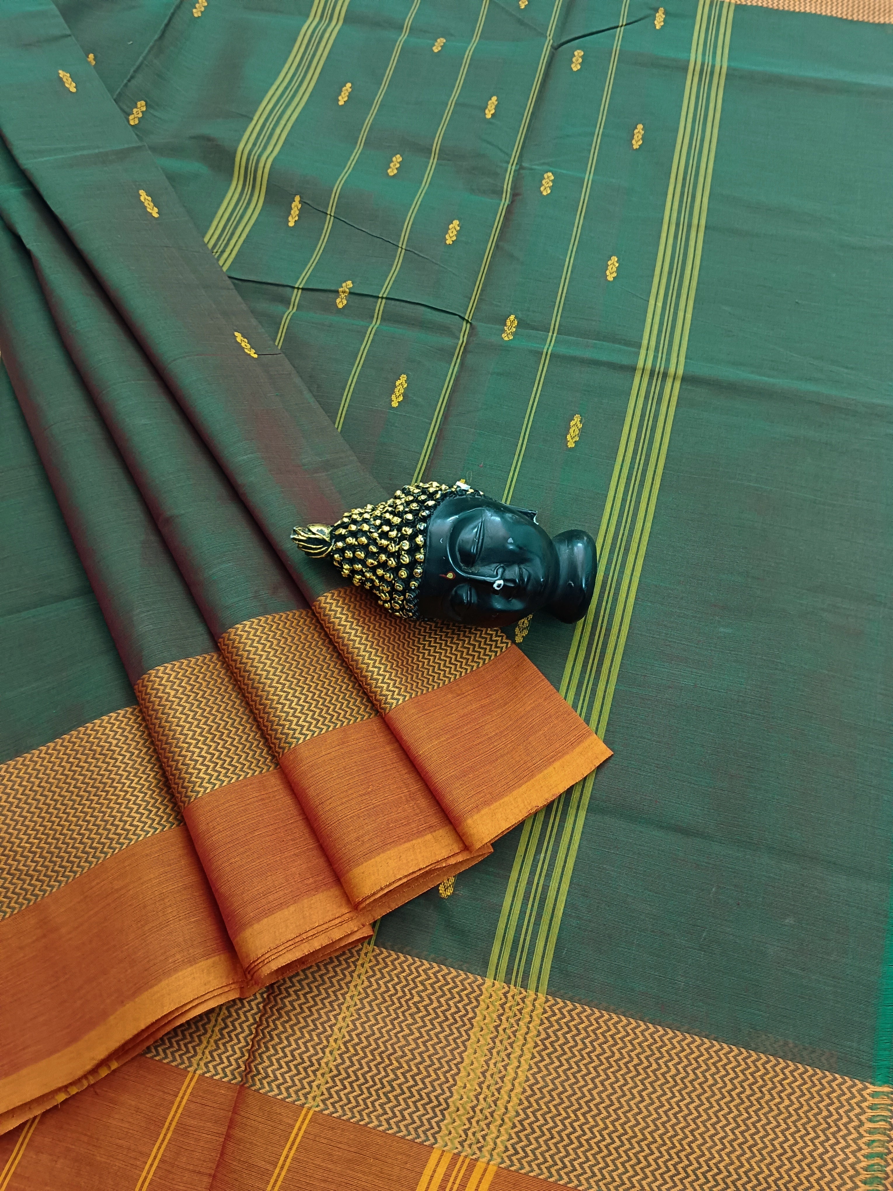 Chettinad Cotton - Office Wear -Red Mixed Green Dual Tone- CCOW51