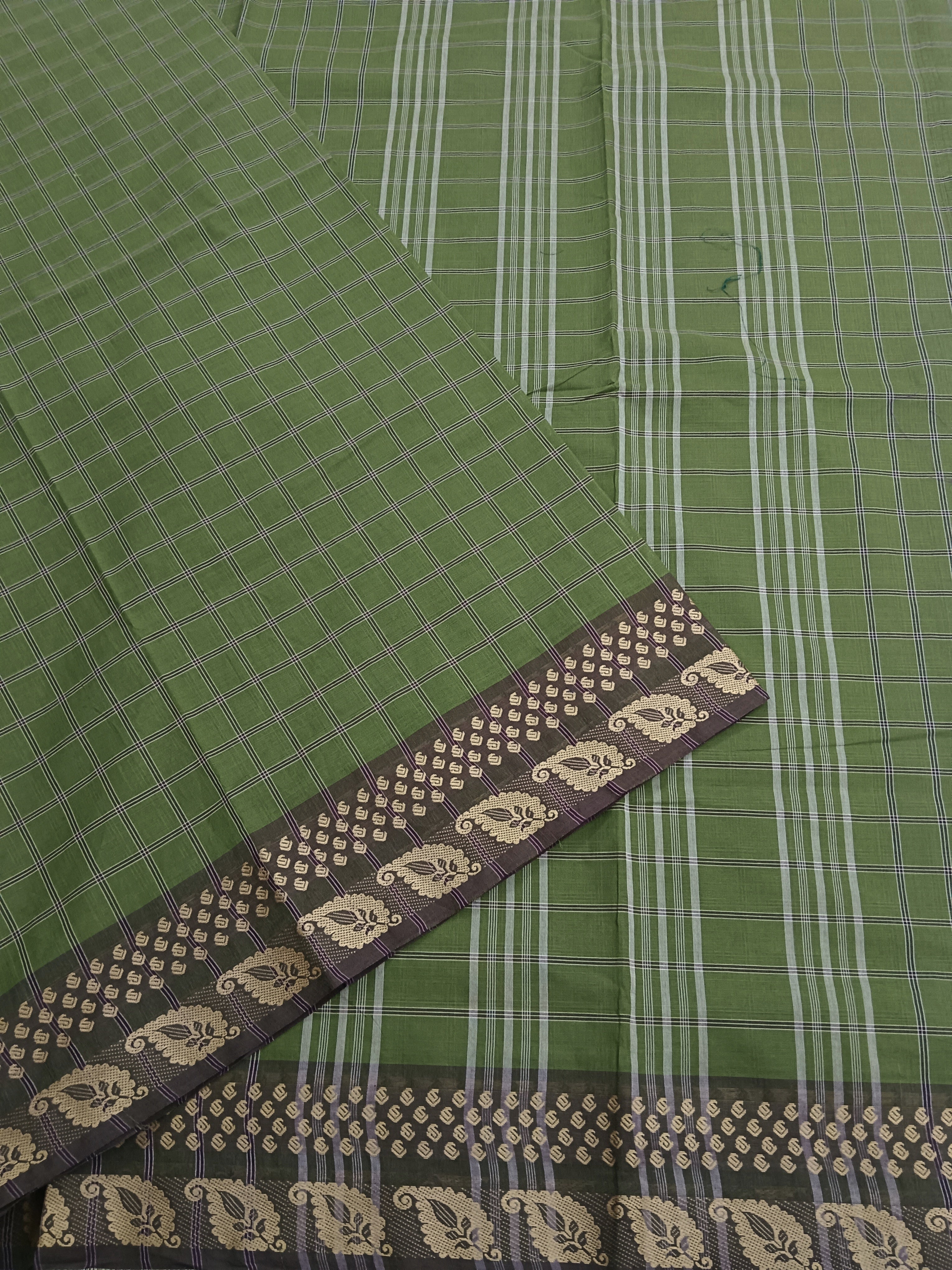 Kandangi Checks - olive green-KC21