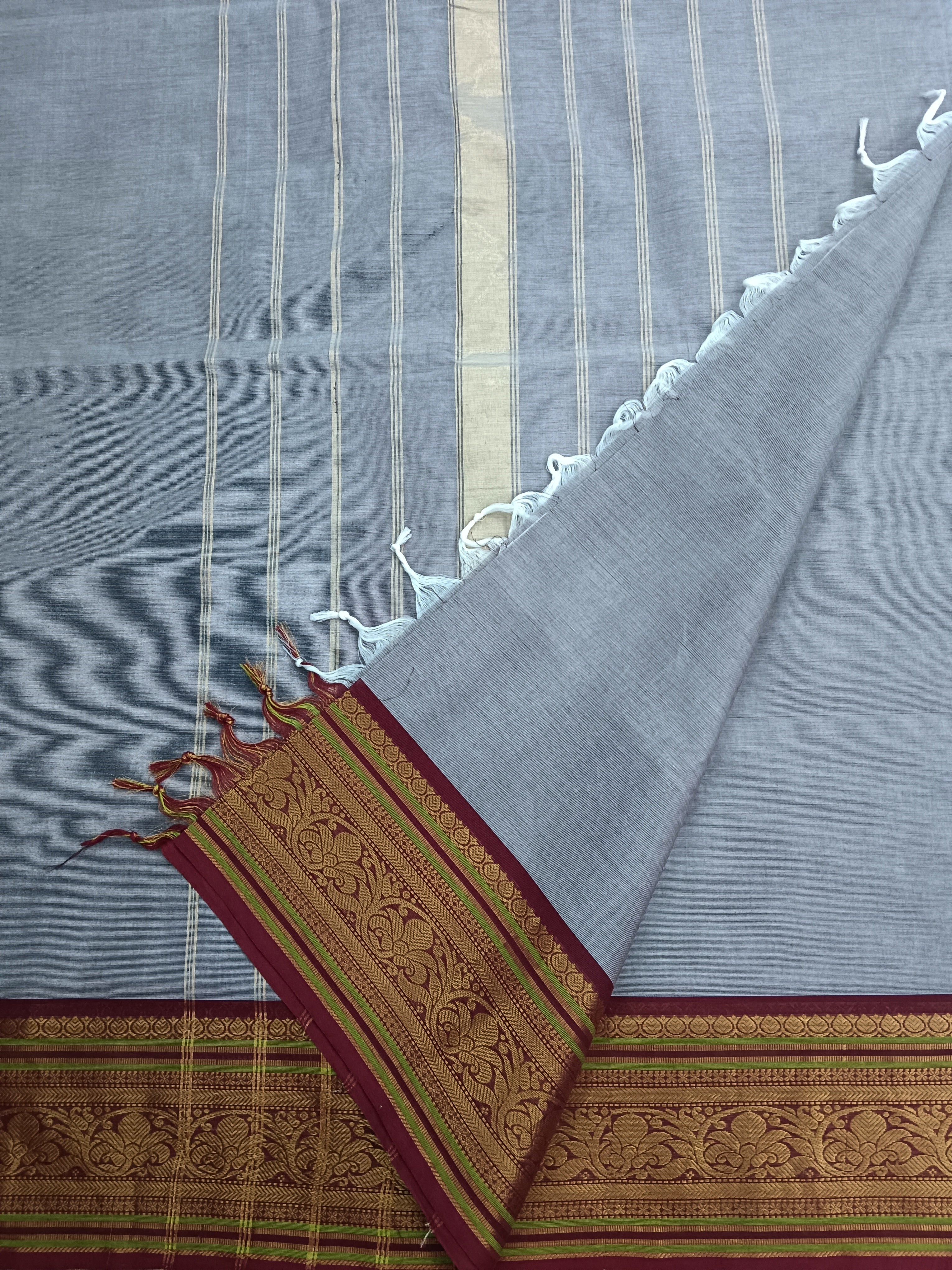 Kanchi Cotton - Festival Fusion -maroonish grey- KCFP73