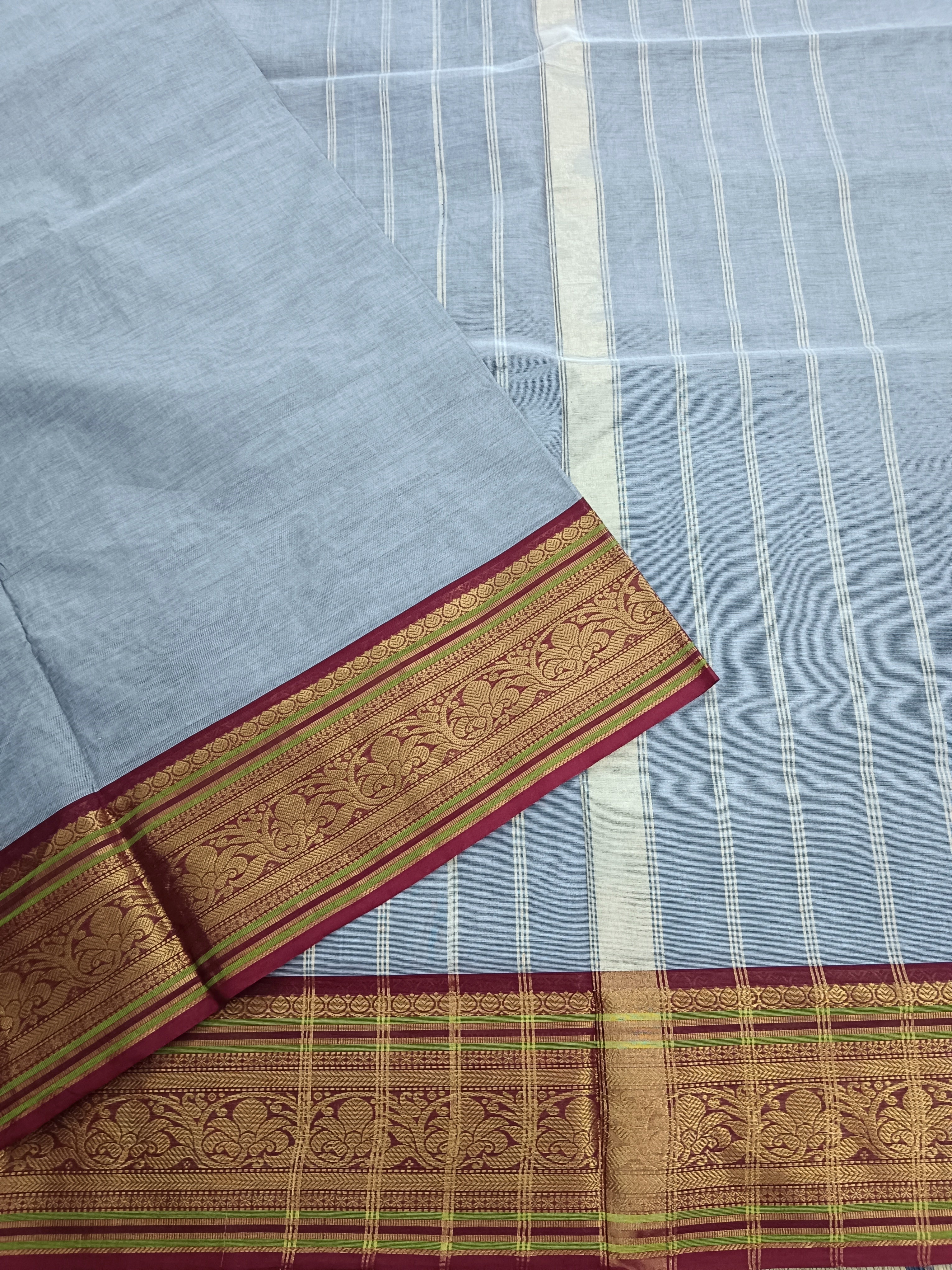 Kanchi Cotton - Festival Fusion -maroonish grey- KCFP73