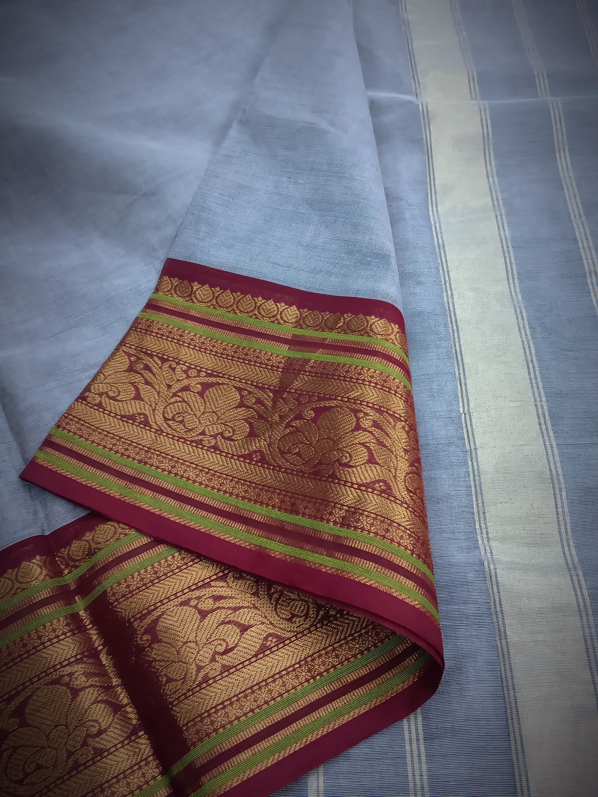 Kanchi Cotton - Festival Fusion -maroonish grey- KCFP73