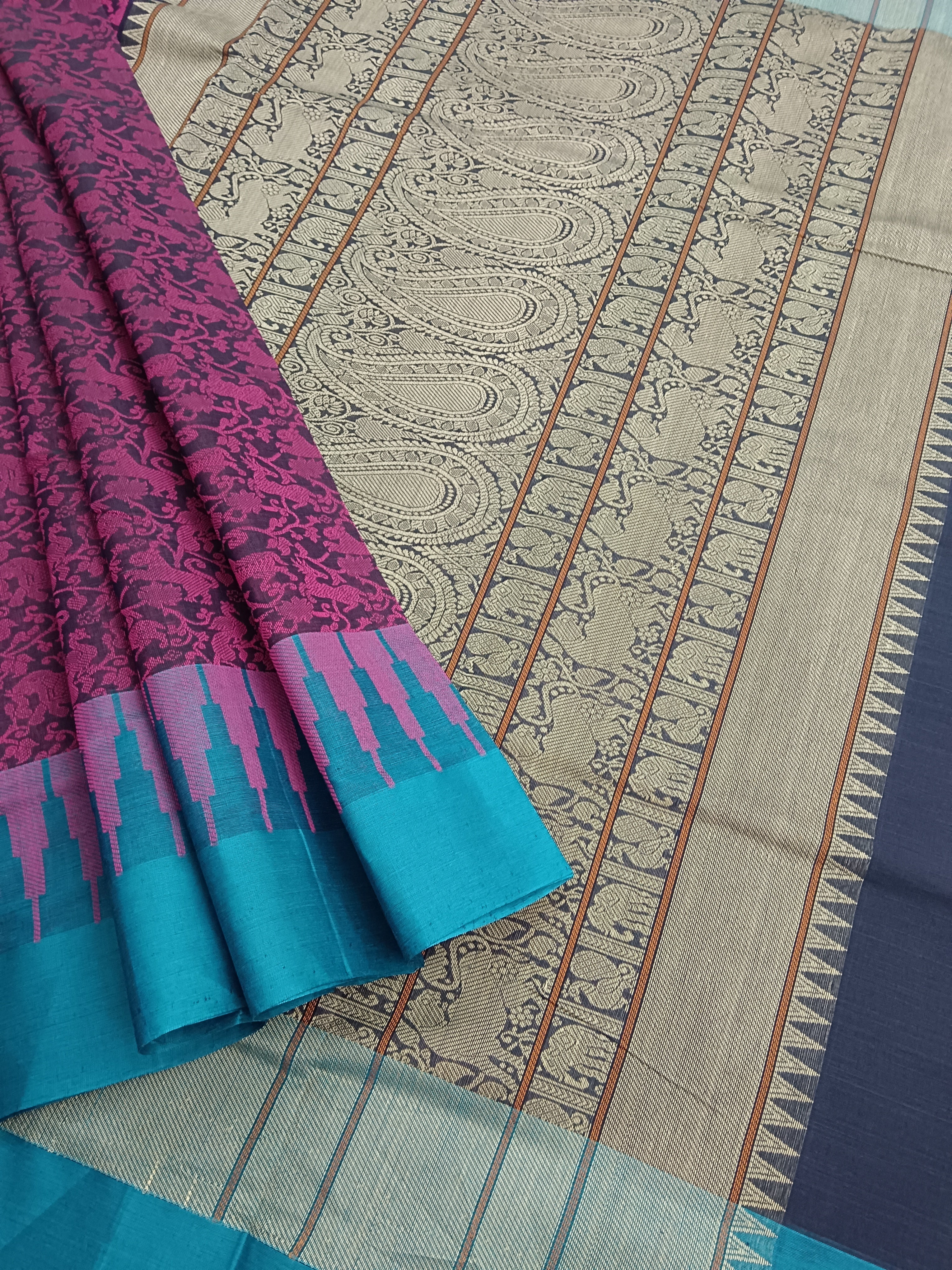 Heritage Handwoven cotton -Navy blue-30