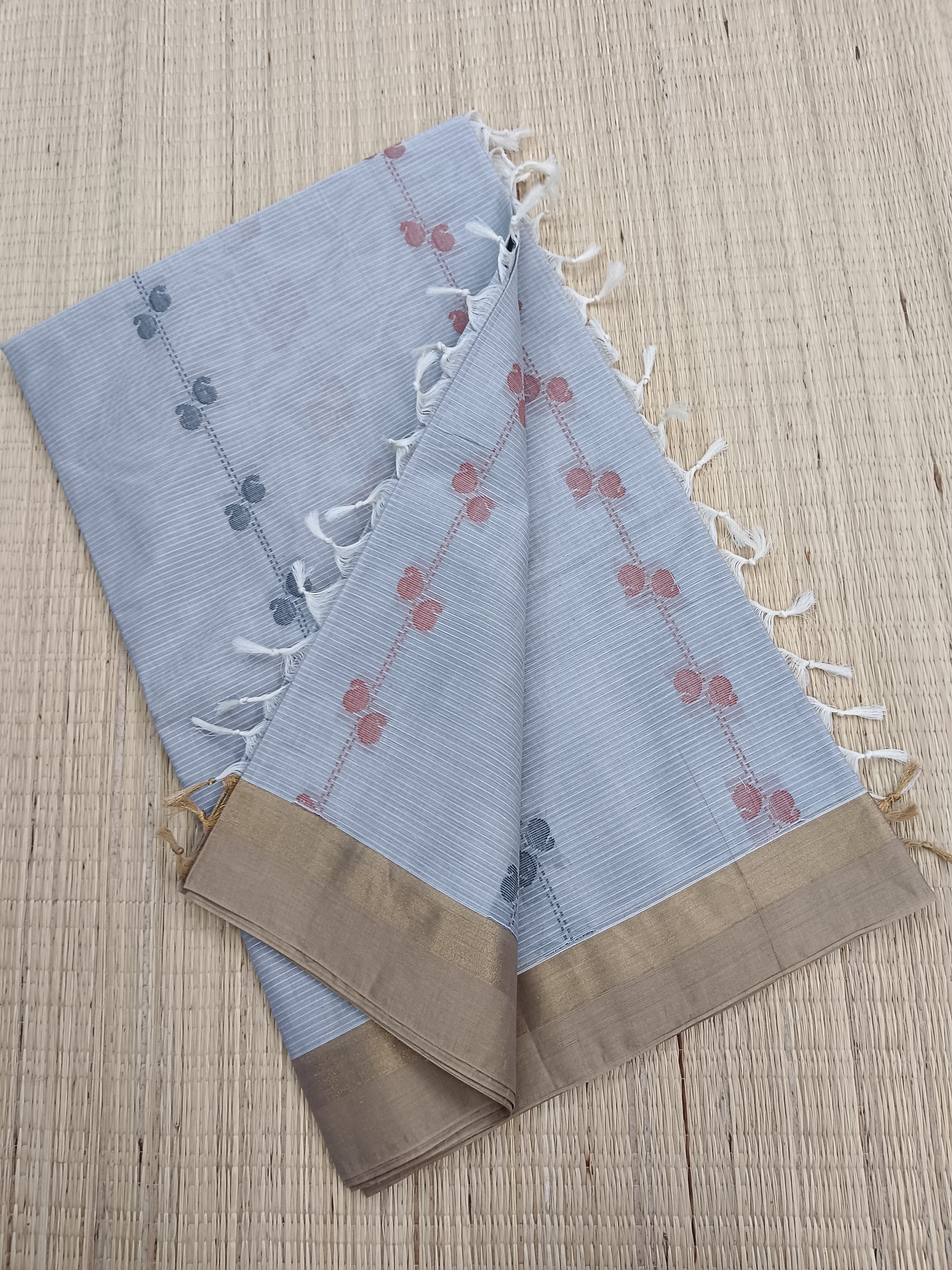 Negamam Cotton Saree -Grey- NC 15