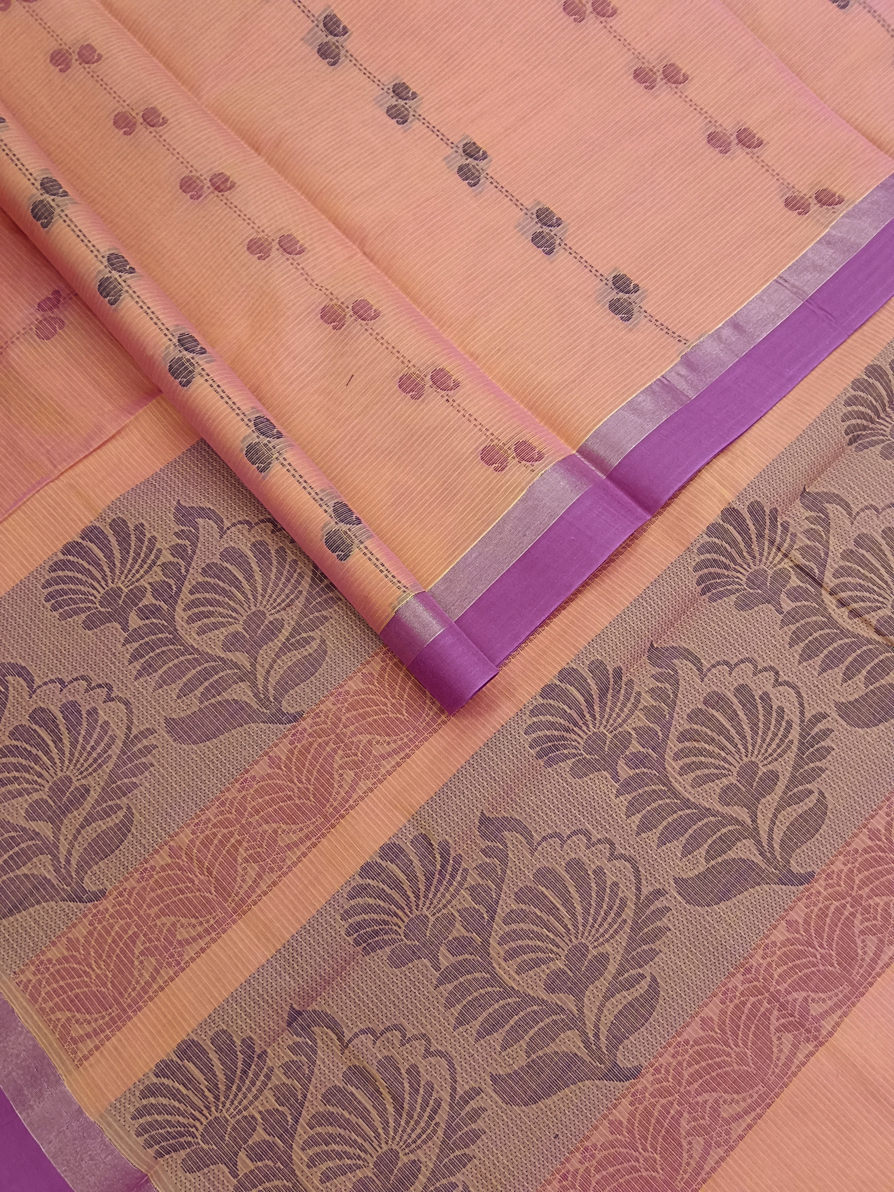 Negamam Cotton Saree -yellow mixed pink dual tone- NC 13