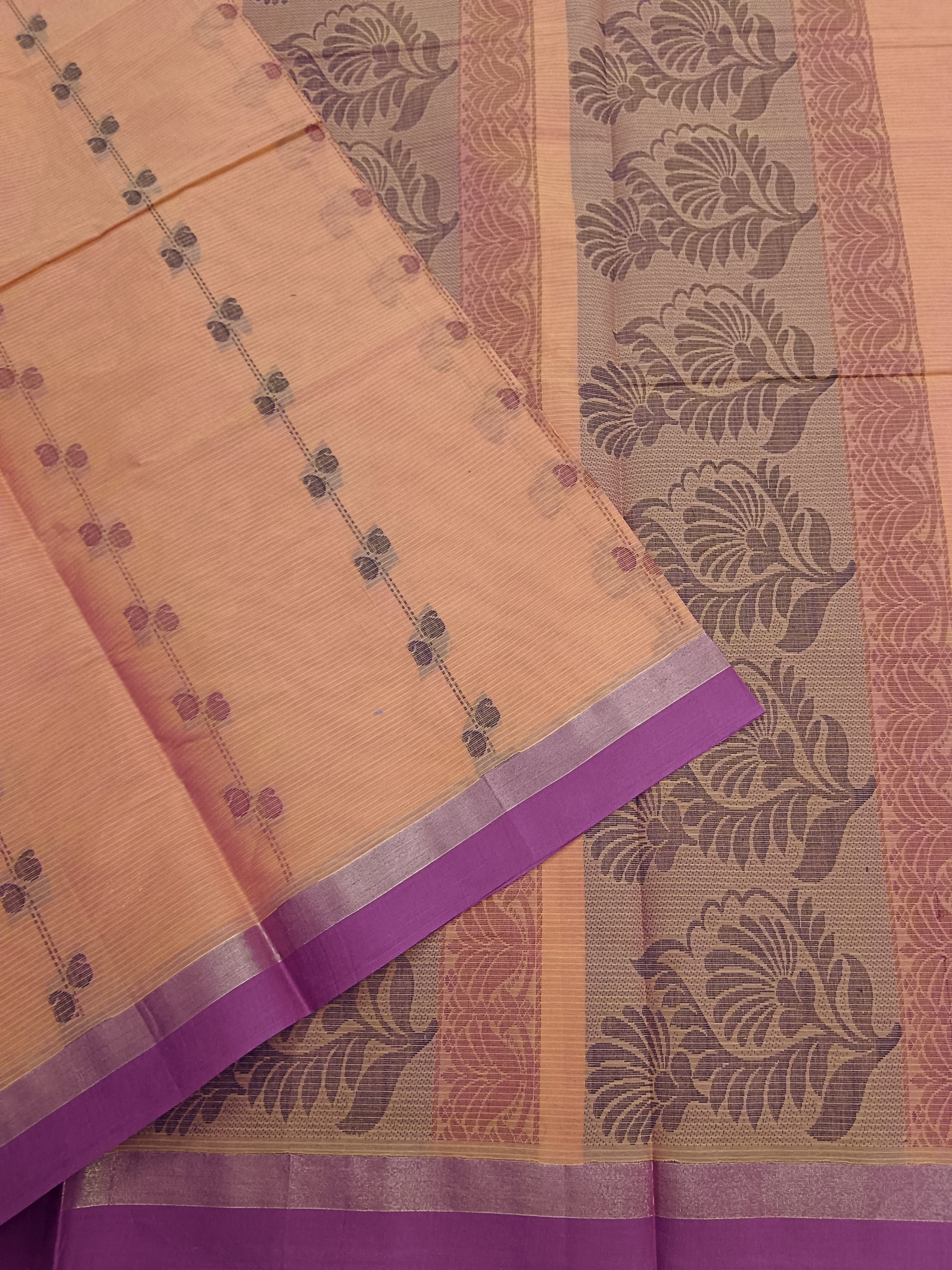 Negamam Cotton Saree -yellow mixed pink dual tone- NC 13