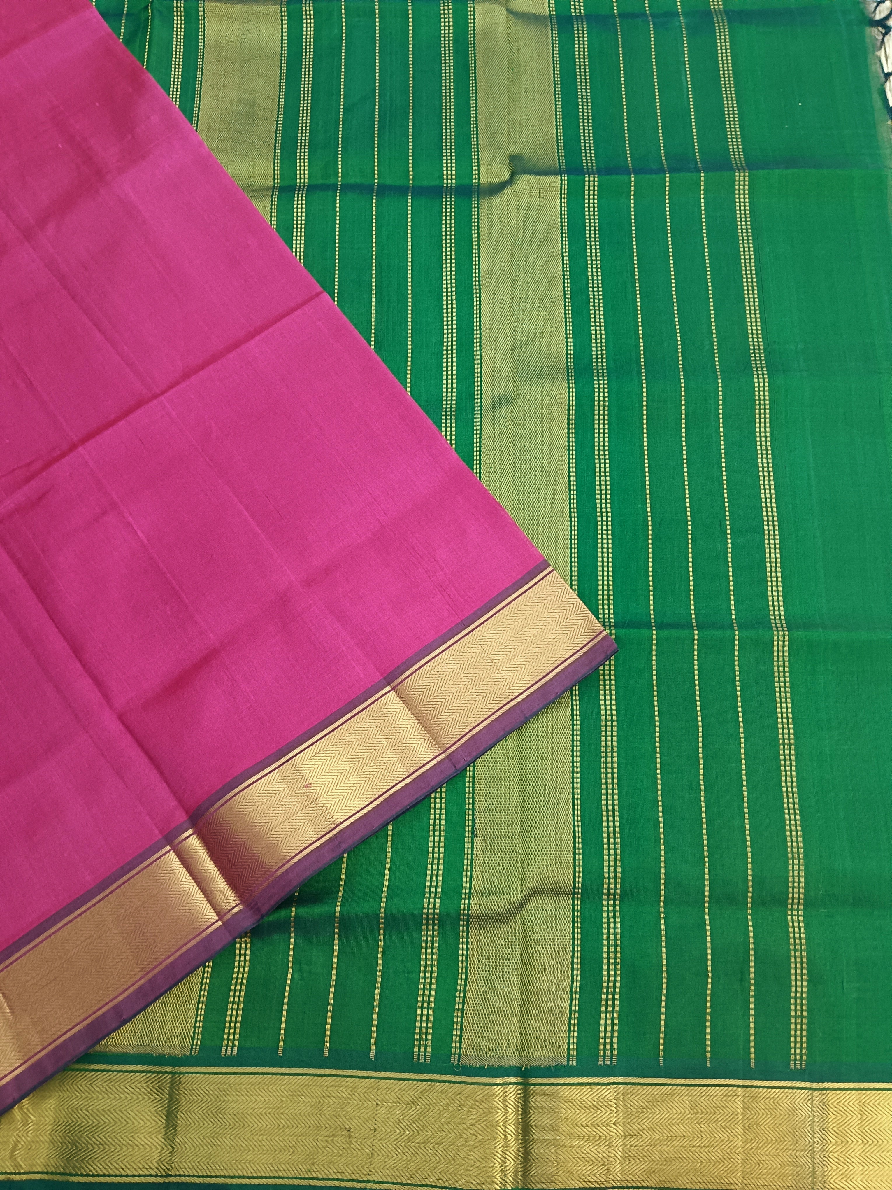 Handloom Kanchi Silk Cotton - Plain - Lotus pink- HSC39