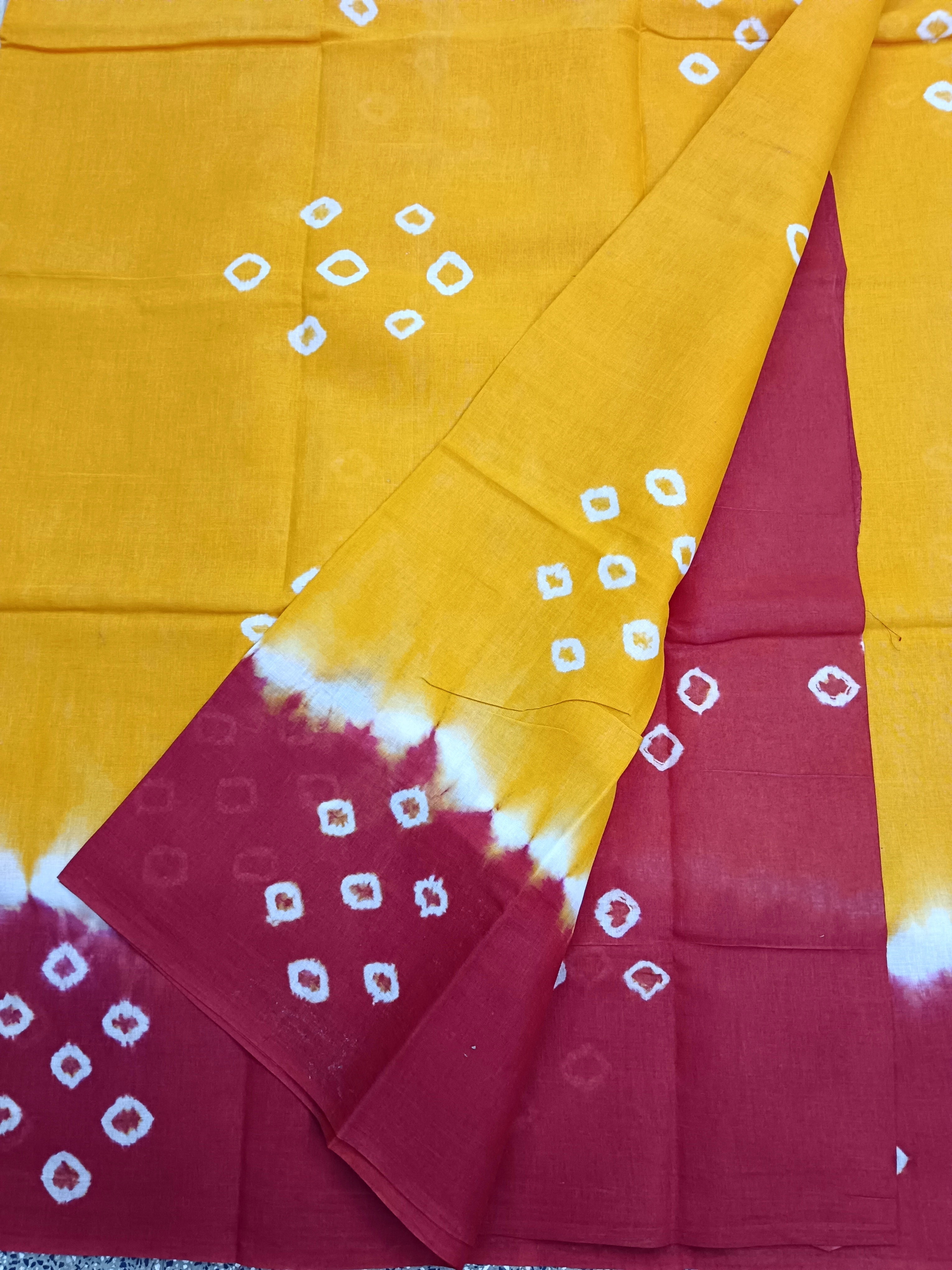 Madurai Sungudi Cotton -Yellow- MS21