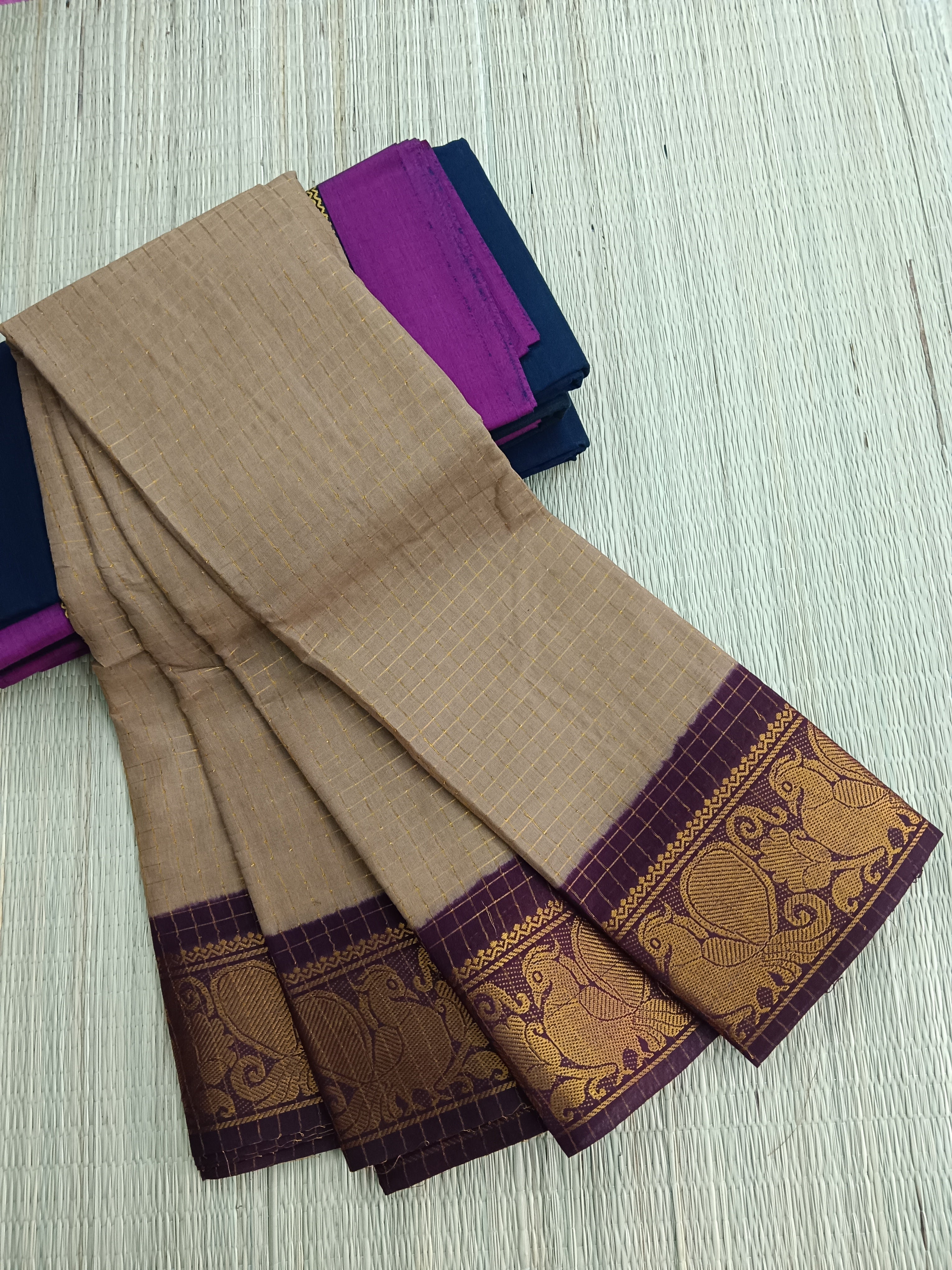 Madurai Sungudi Cotton - Tussar- MS47