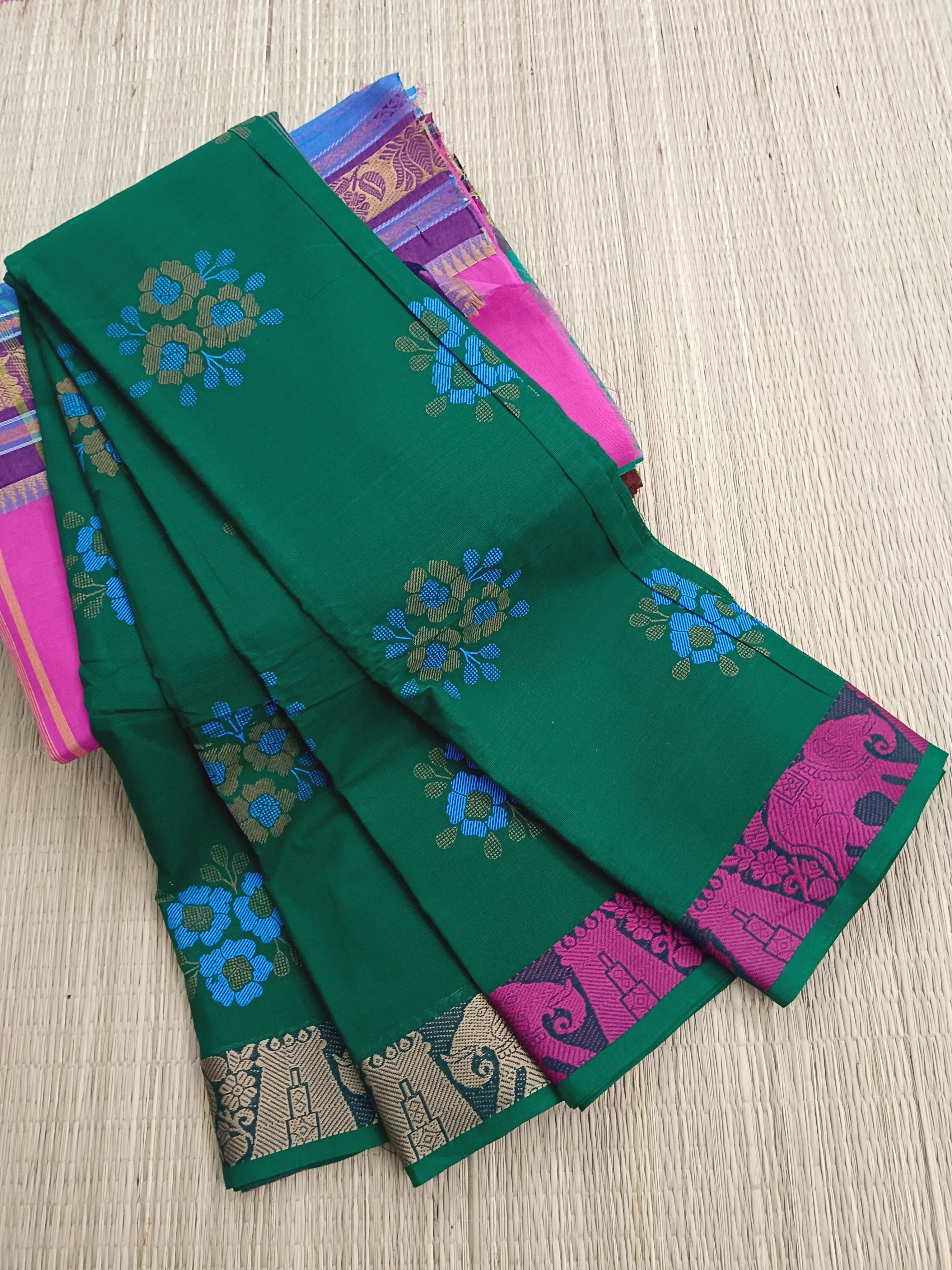 Chettinad Cotton - Printed - Green-15