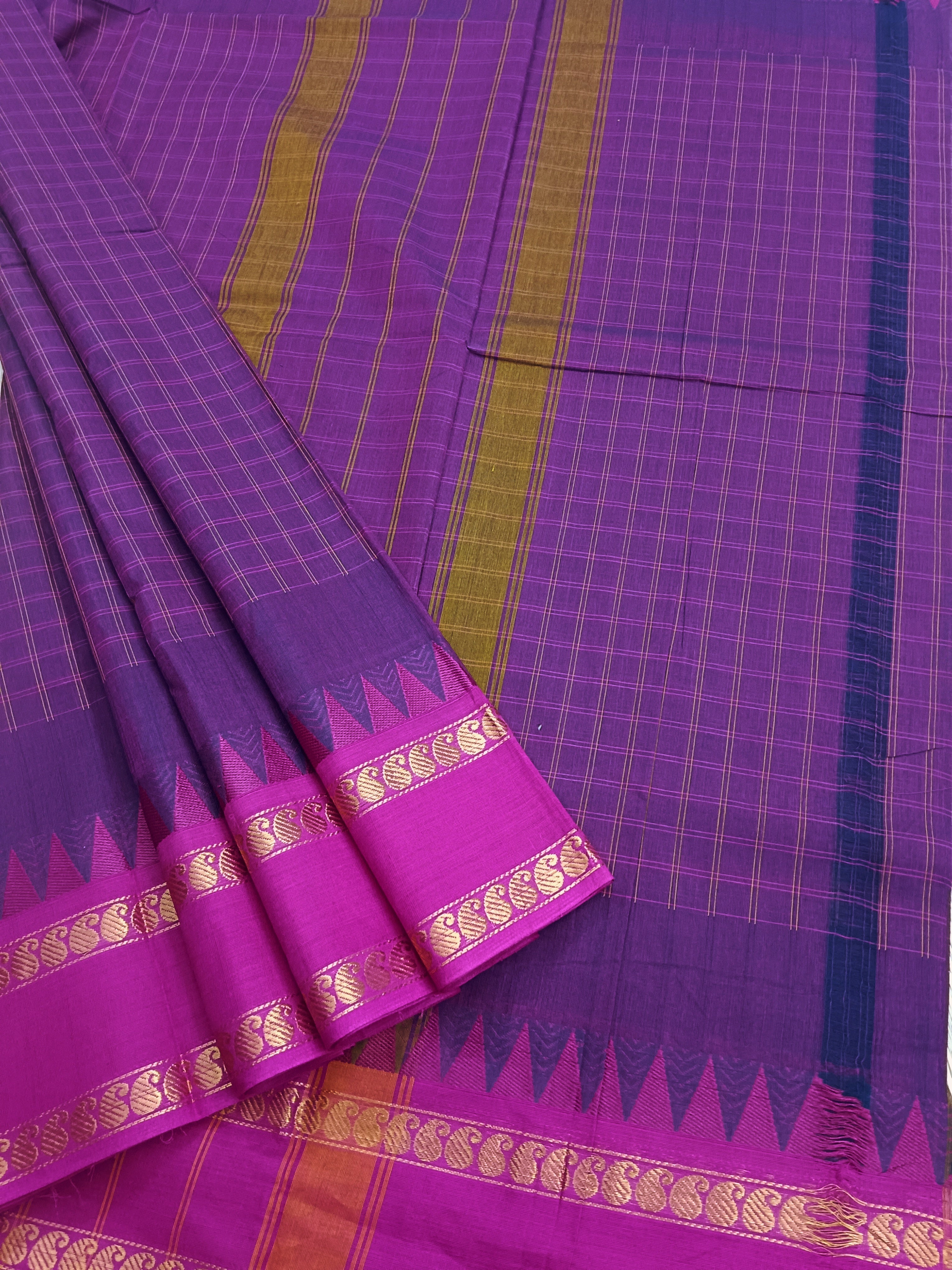 Kandangi Korvai Checks - Purple- KKC44