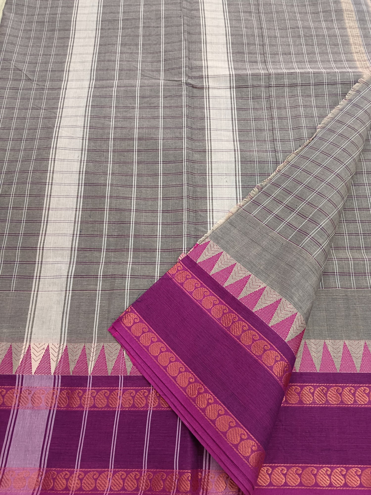 Kandangi Korvai Checks- Grey - KKC37