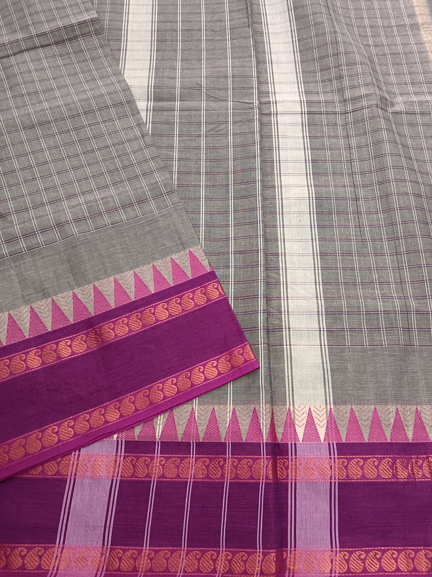 Kandangi Korvai Checks- Grey - KKC37