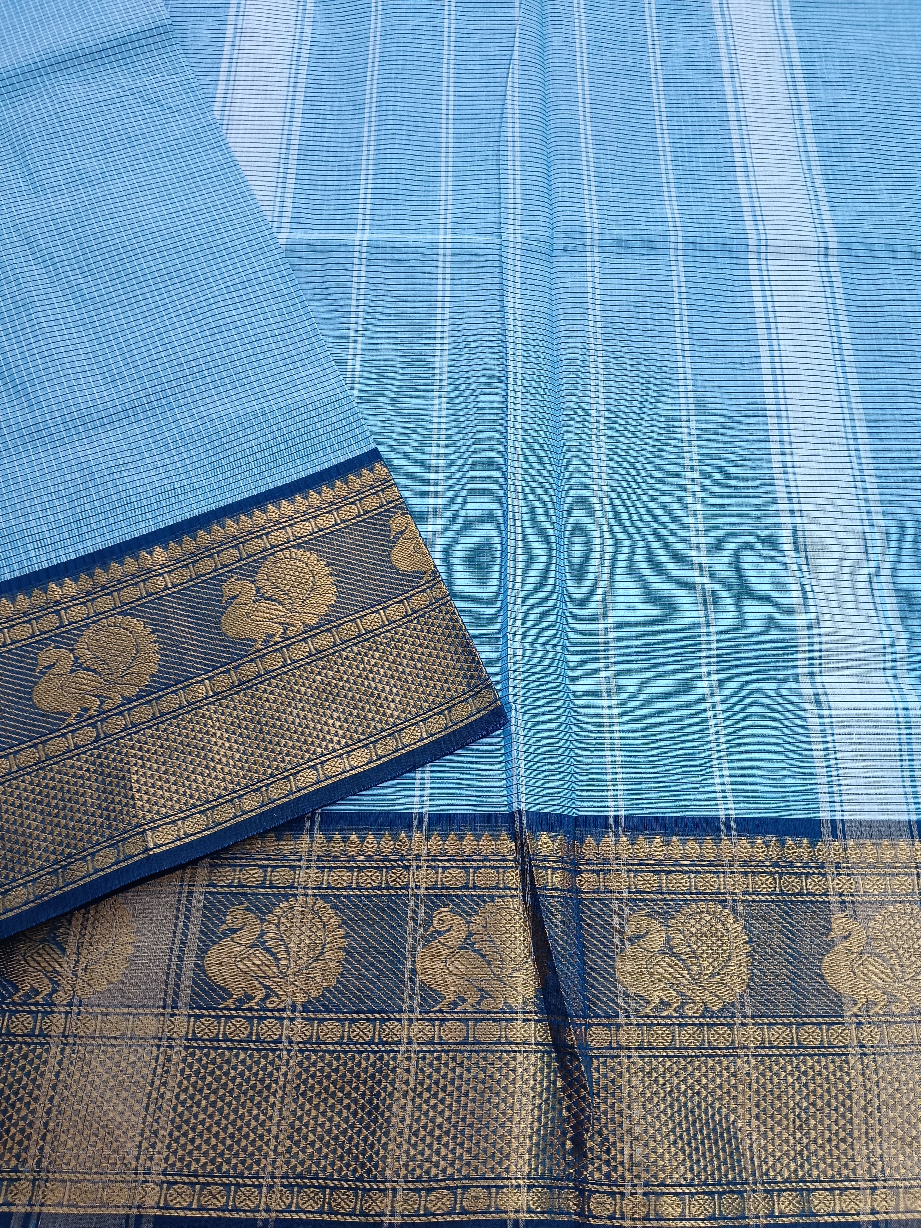 Kandangi Korvai Checks -Pastel blue- KKC50