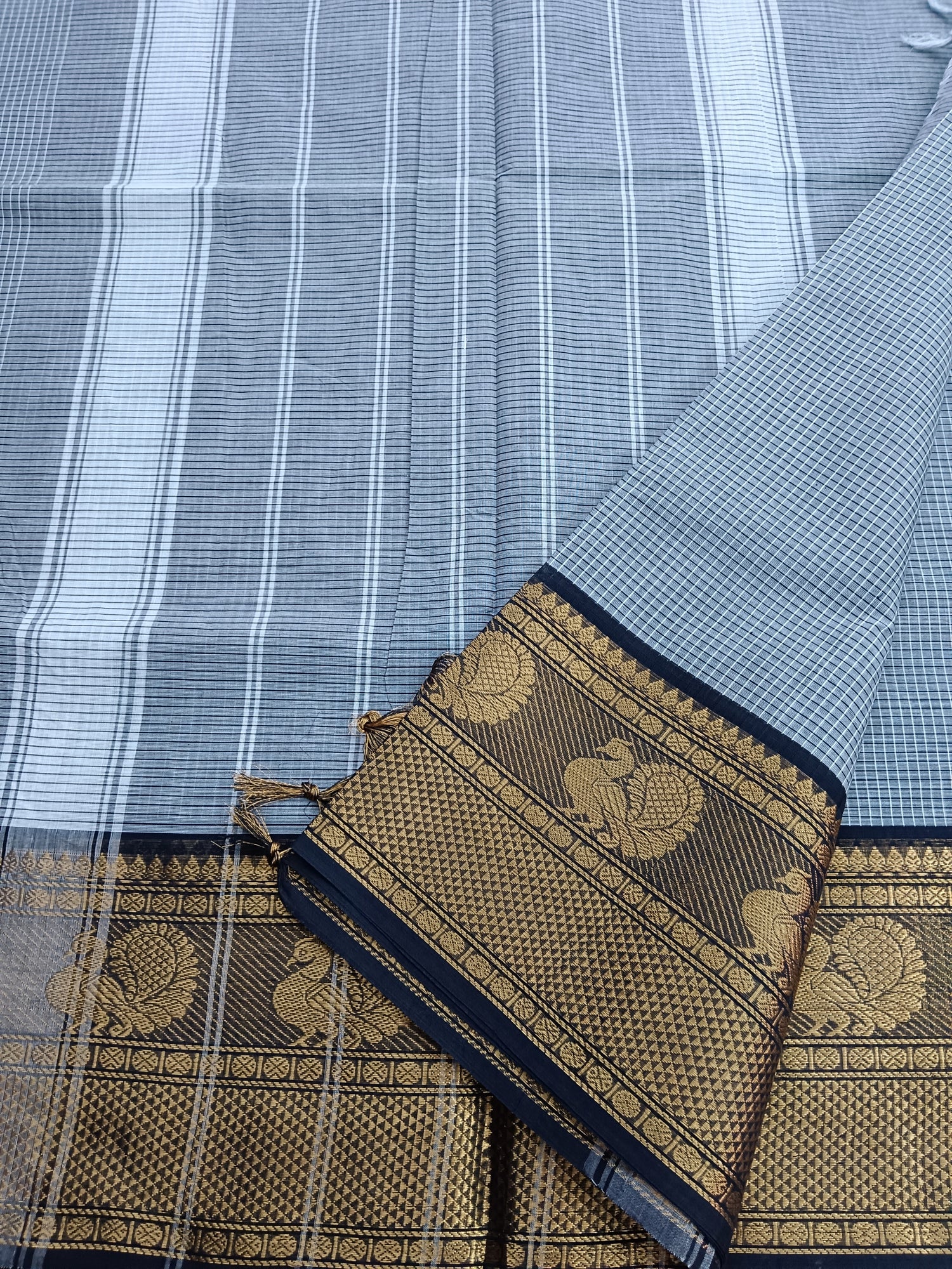 Kandangi Korvai Checks -Grey- KKC48