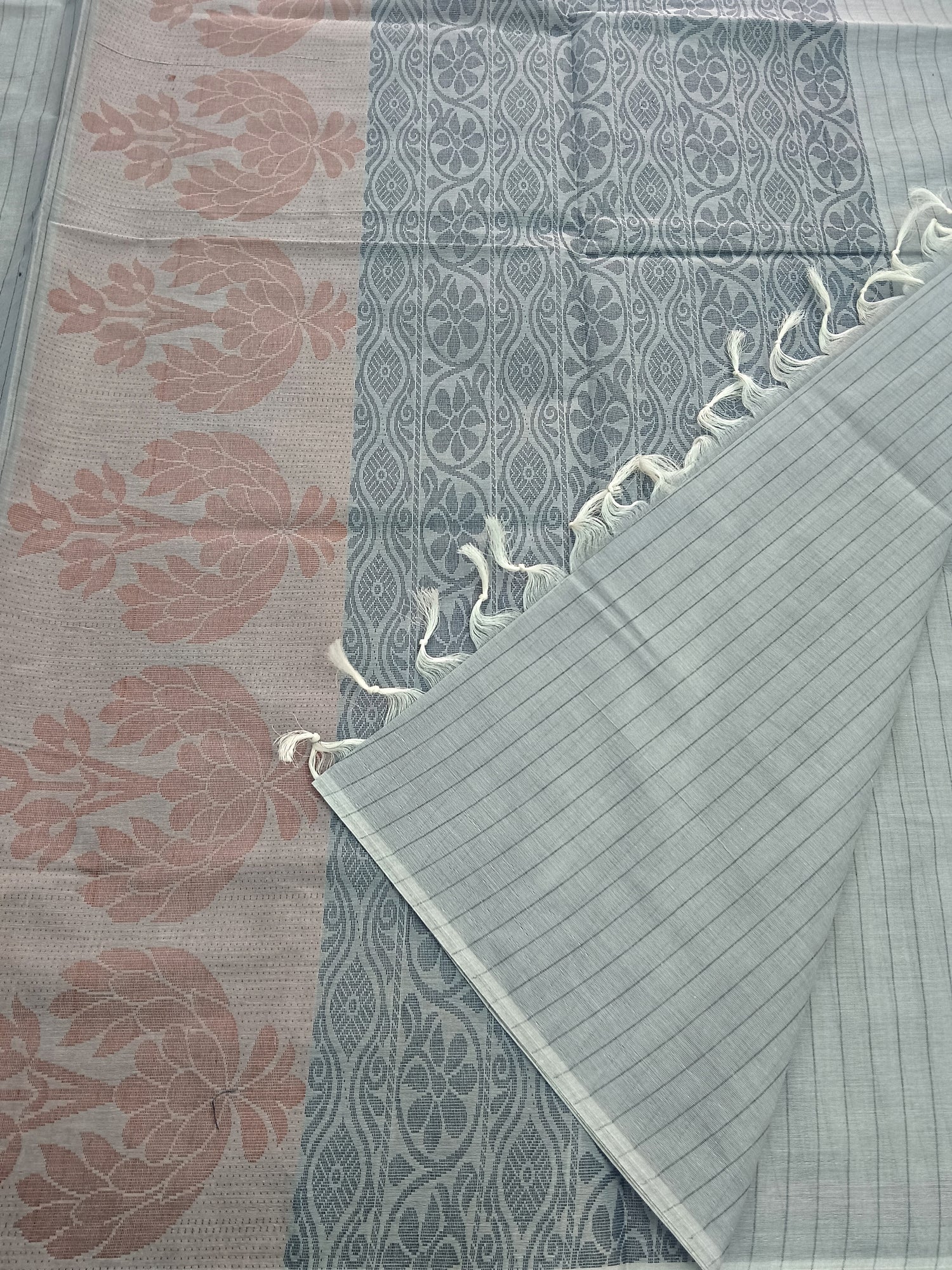 Negamam Cotton Saree -Grey- NC32