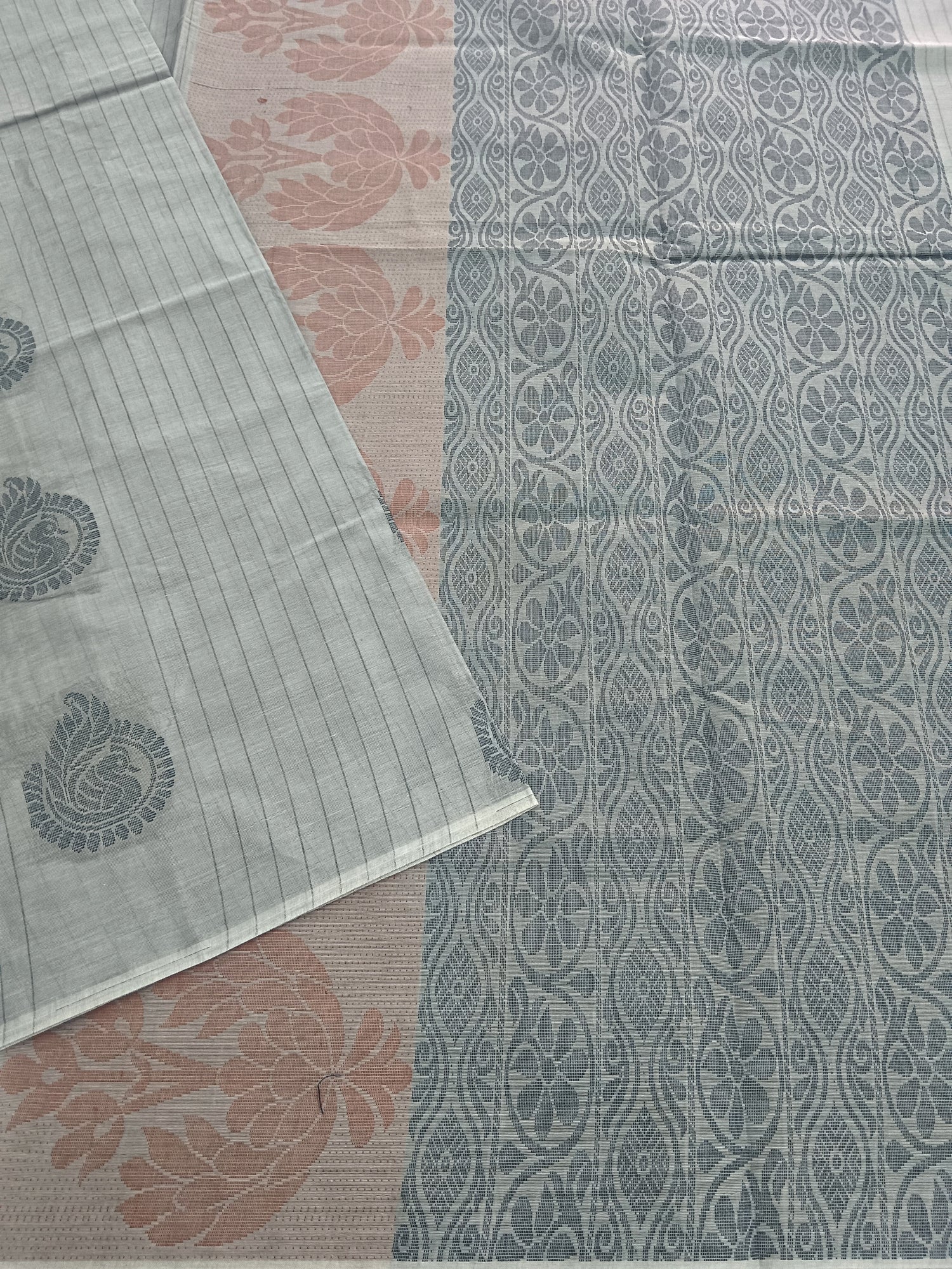 Negamam Cotton Saree -Grey- NC32