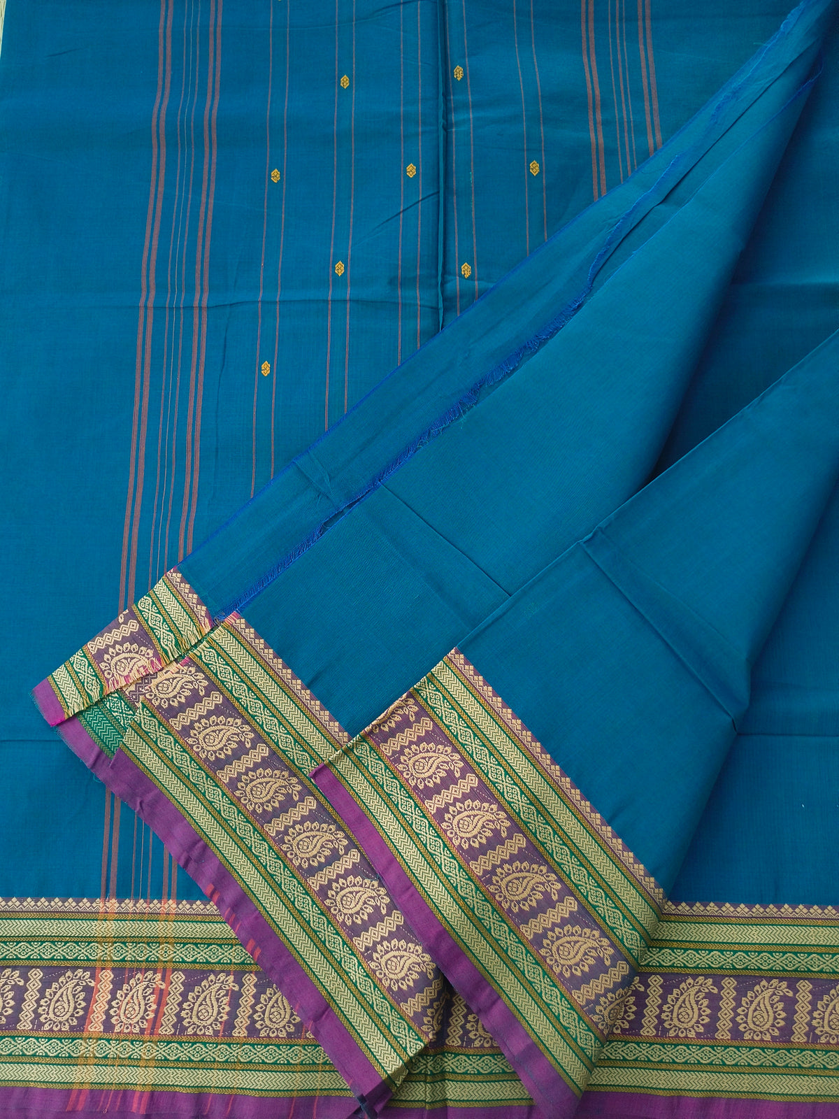 Chettinad Cotton -Office Wear -Rich teal blue- CCOW106
