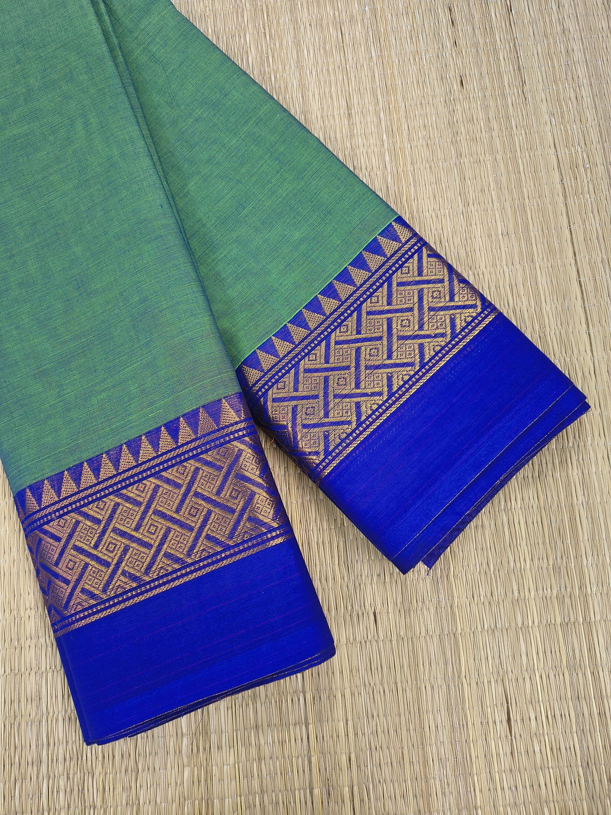 Kanchi Cotton -All day fusion -Neon green mix violet Dual tone- KCAF97)