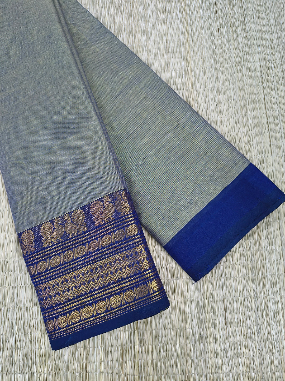 Kanchi Cotton -All day fusion -Smokey slate blue Dual tone- KCAF96