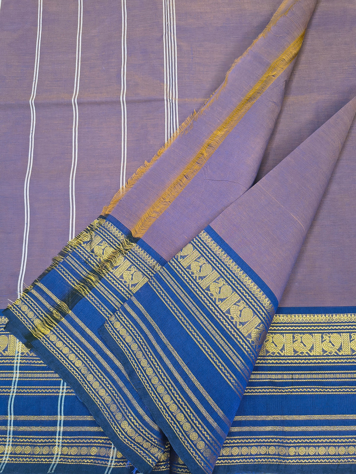 Kanchi Cotton -All day fusion -Muted Purple-Brown.dual tone- KCAF94