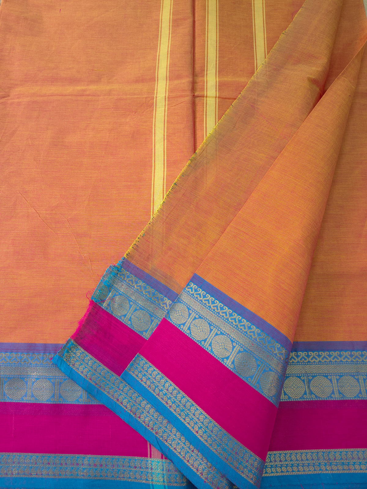 Kanchi Cotton- All day fusion -Pinkish orange - KCAF121