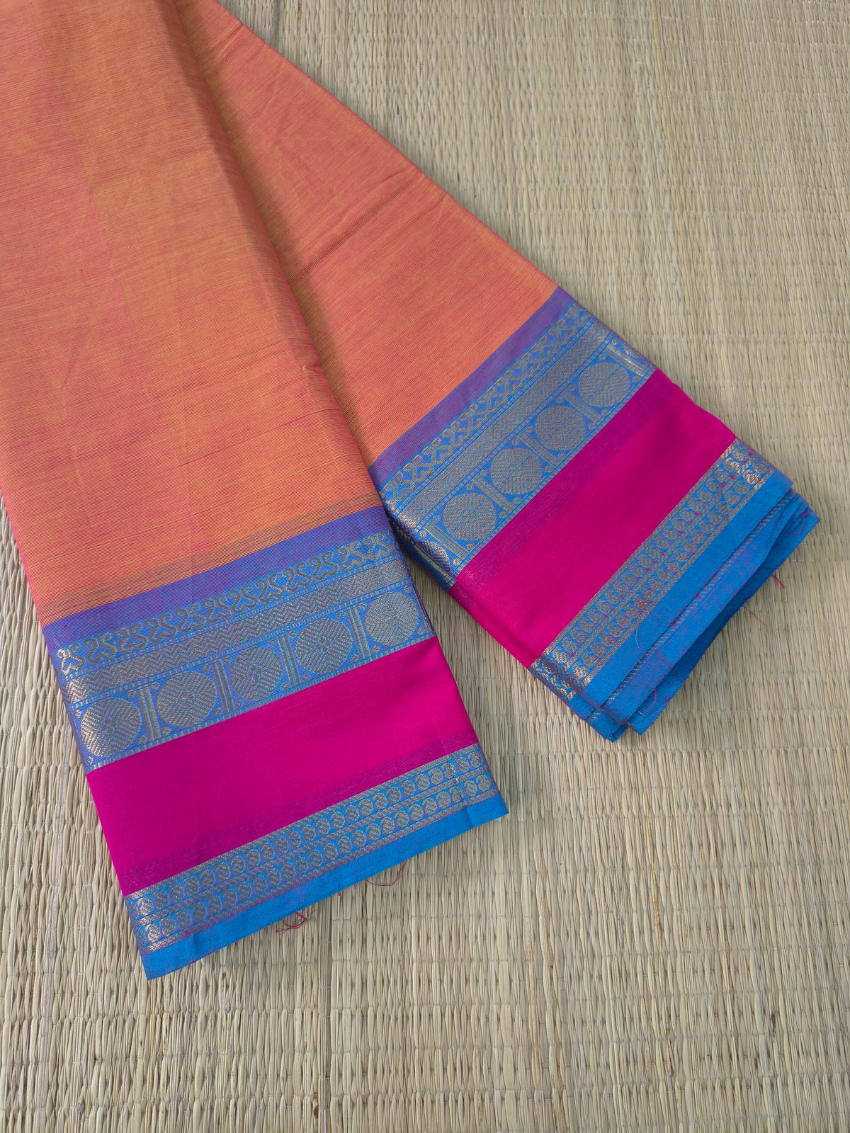 Kanchi Cotton- All day fusion -Pinkish orange - KCAF121