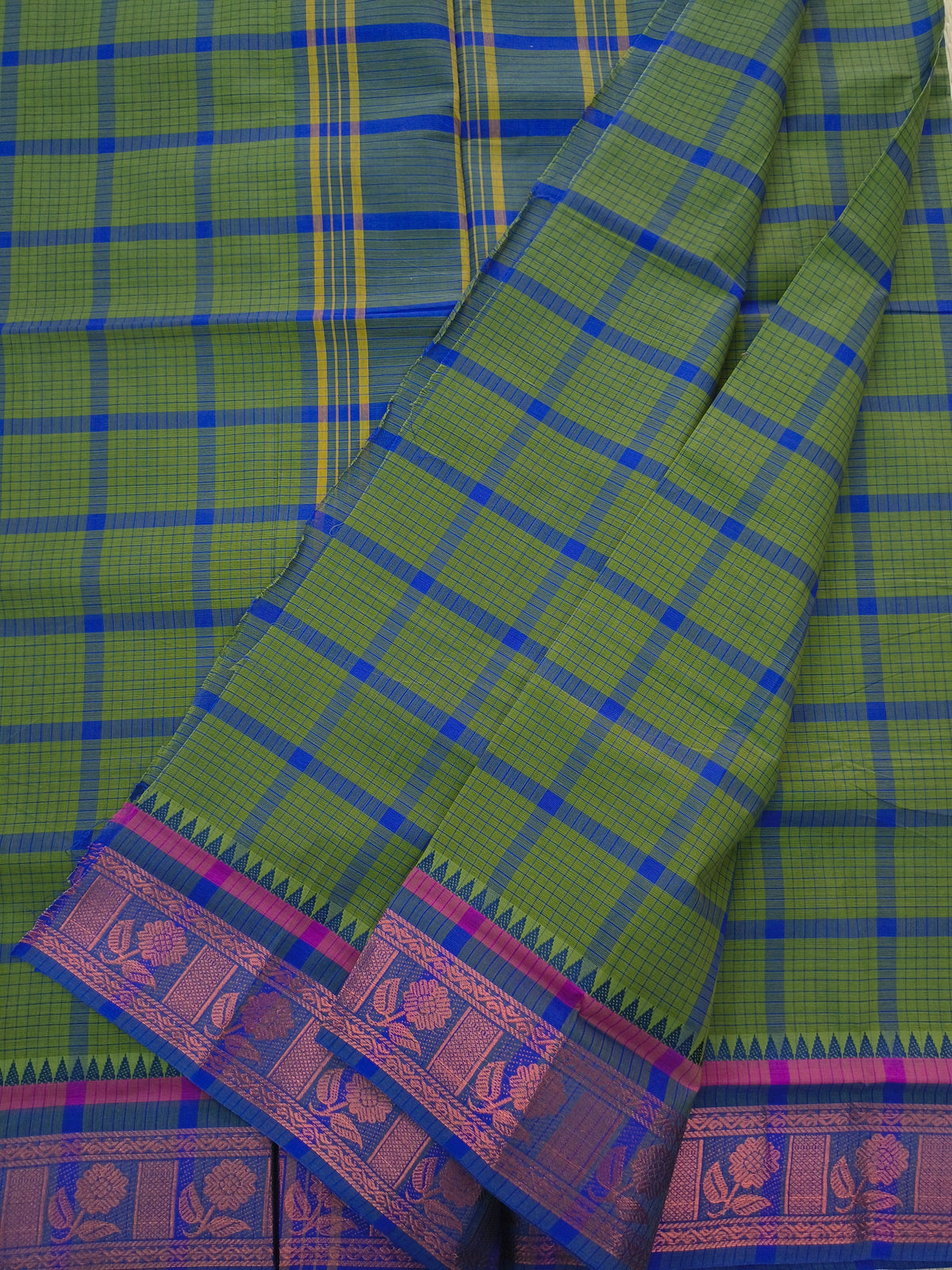 Kandangi Checks- olivegreen- KC156