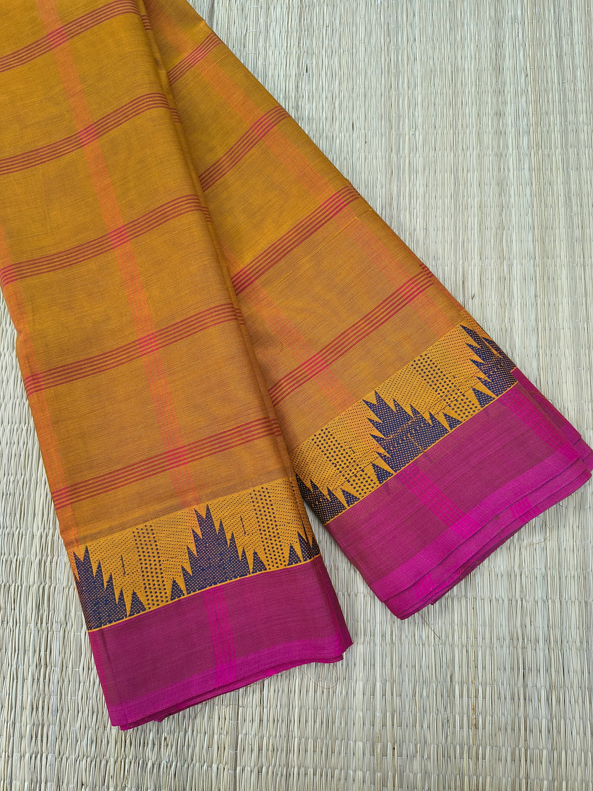 Kandangi Checks-mustard yellow - KC140