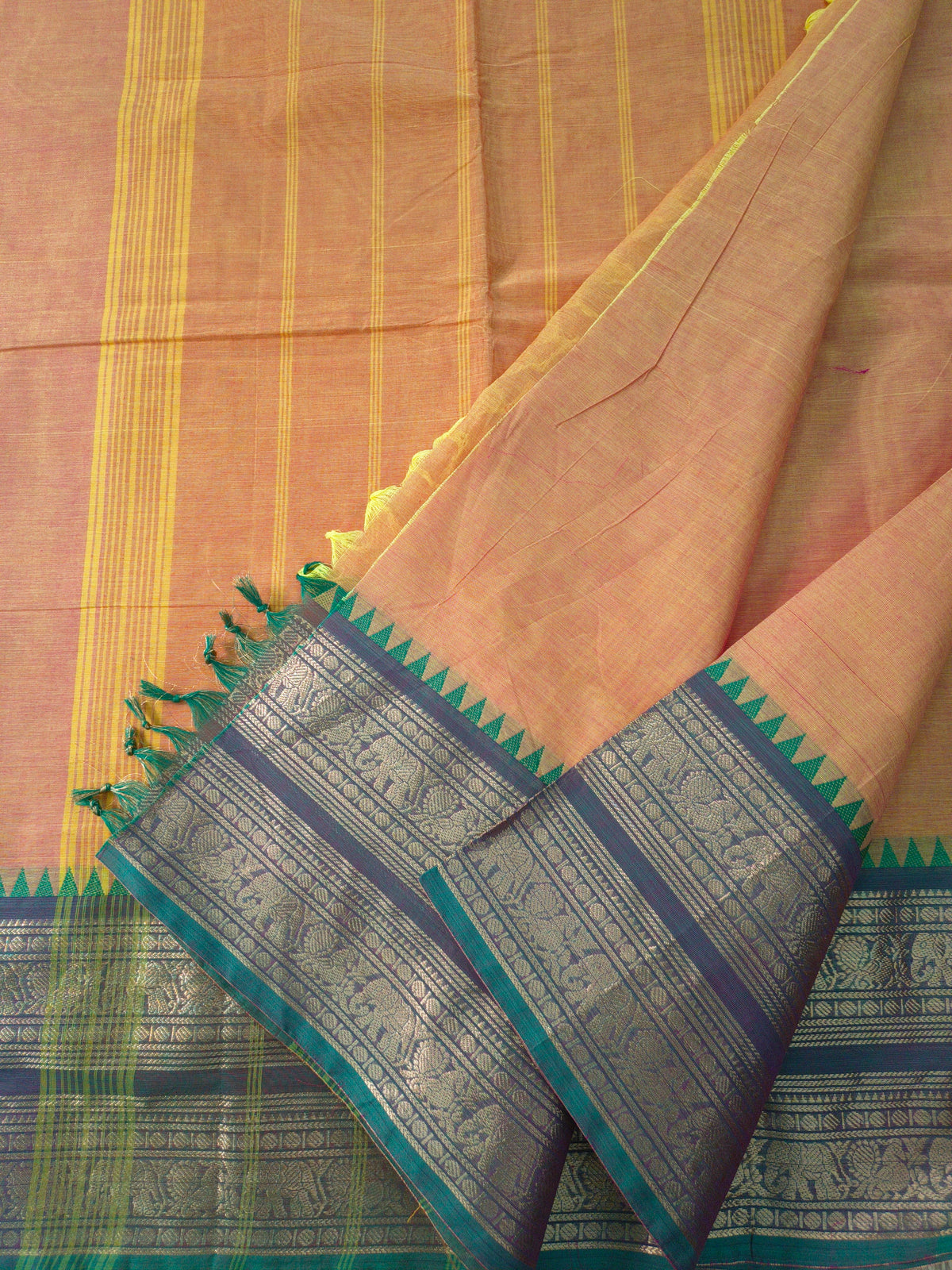Kanchi Cotton - Festival Fusion-Peachy orange- KCFP249