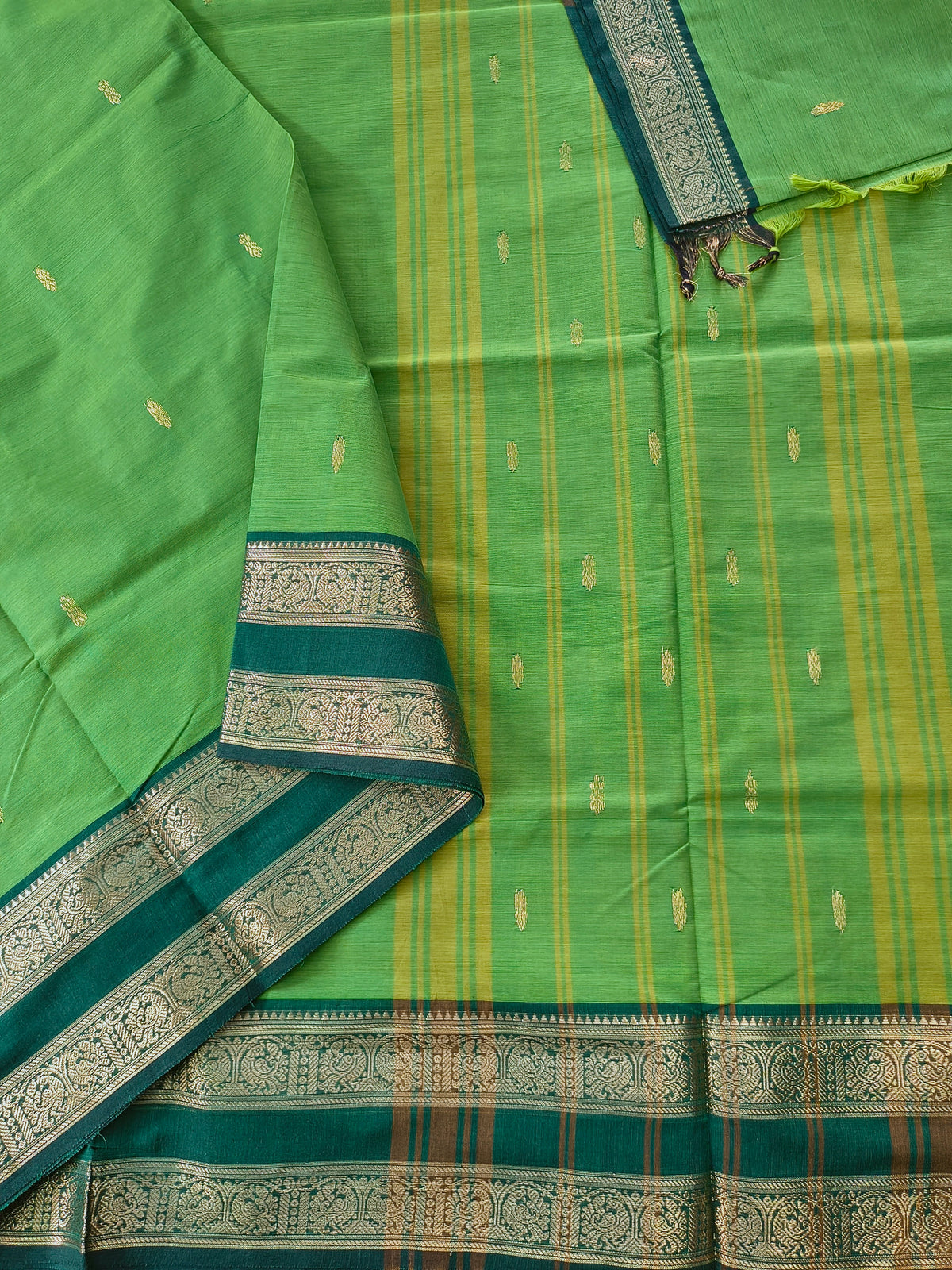 Kanchi Cotton - Festival Fusion-Bright Parrot Green- KCFB262