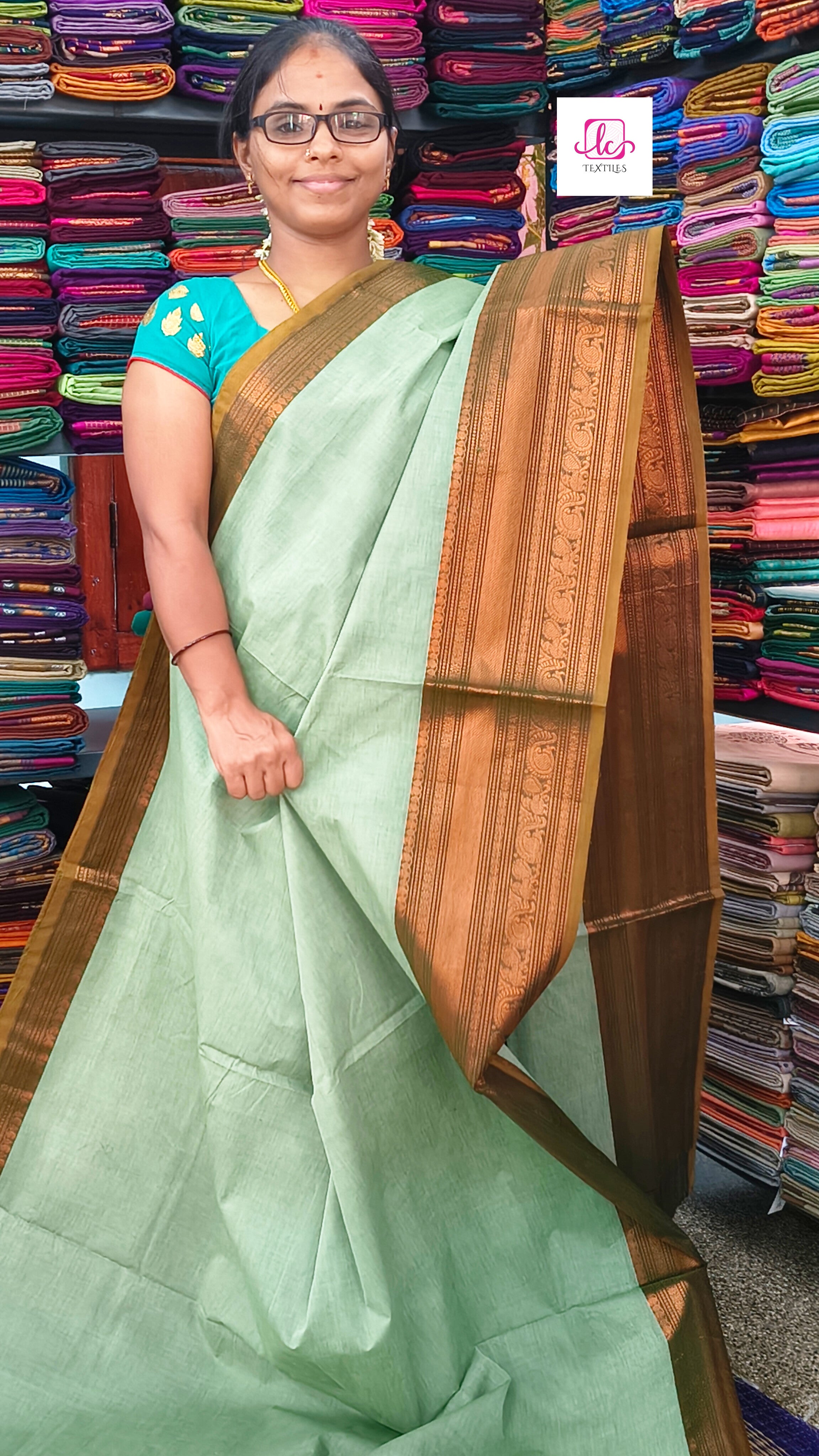Kanchi Cotton - Festival Fusion -Pastel Green- KCFP51