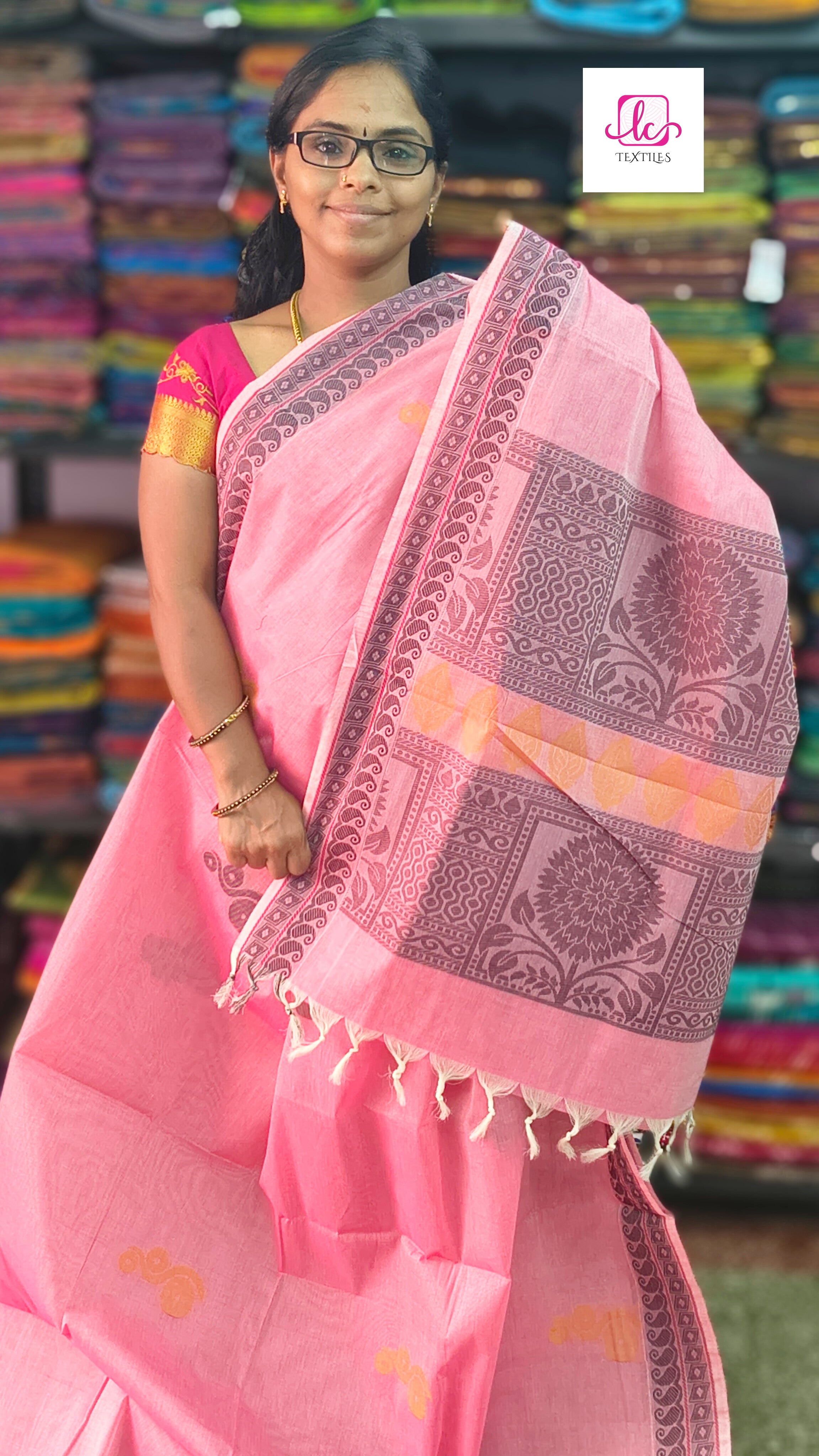 Negamam Cotton Saree - Soft pink - NC36