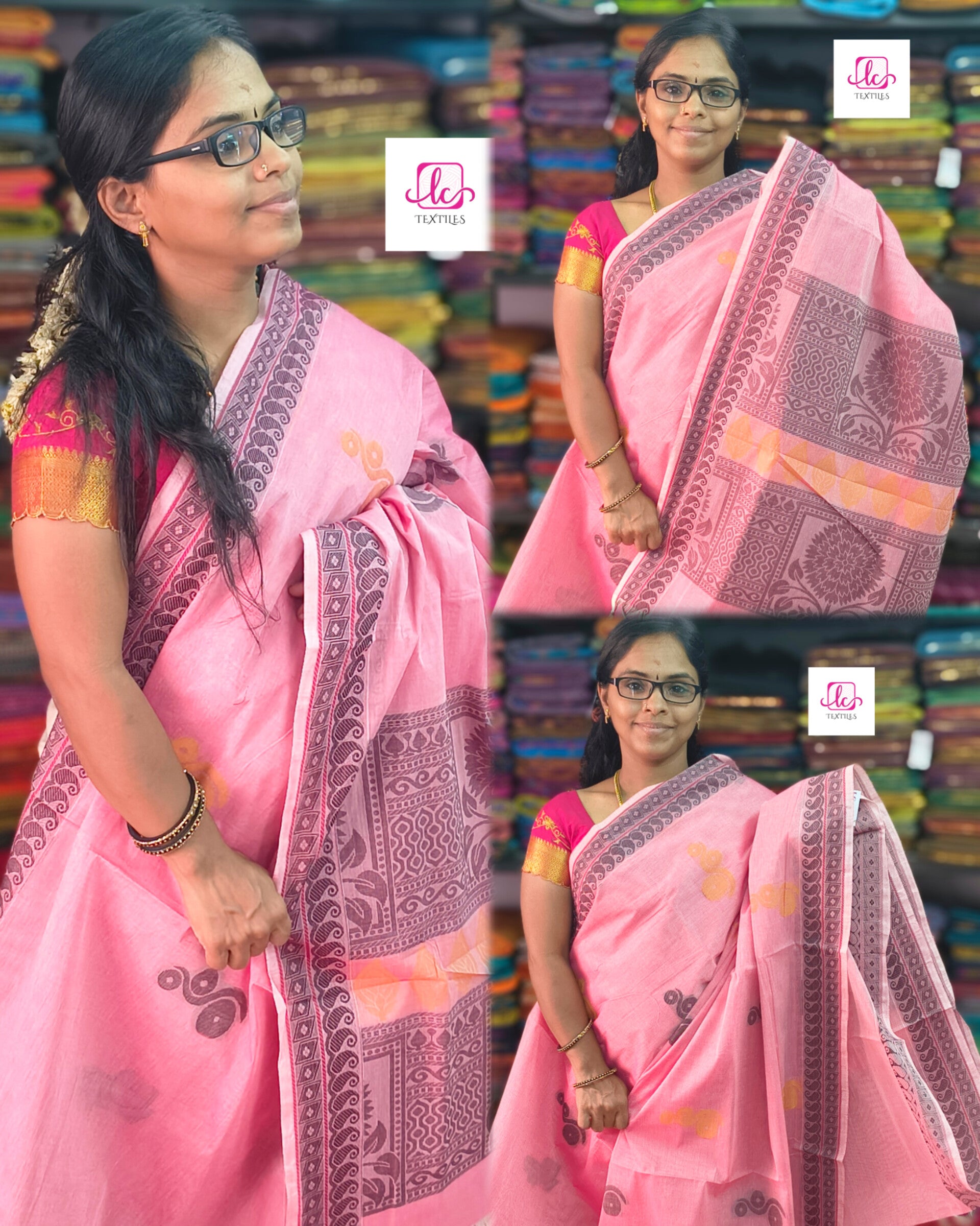 Negamam Cotton Saree - Soft pink - NC36