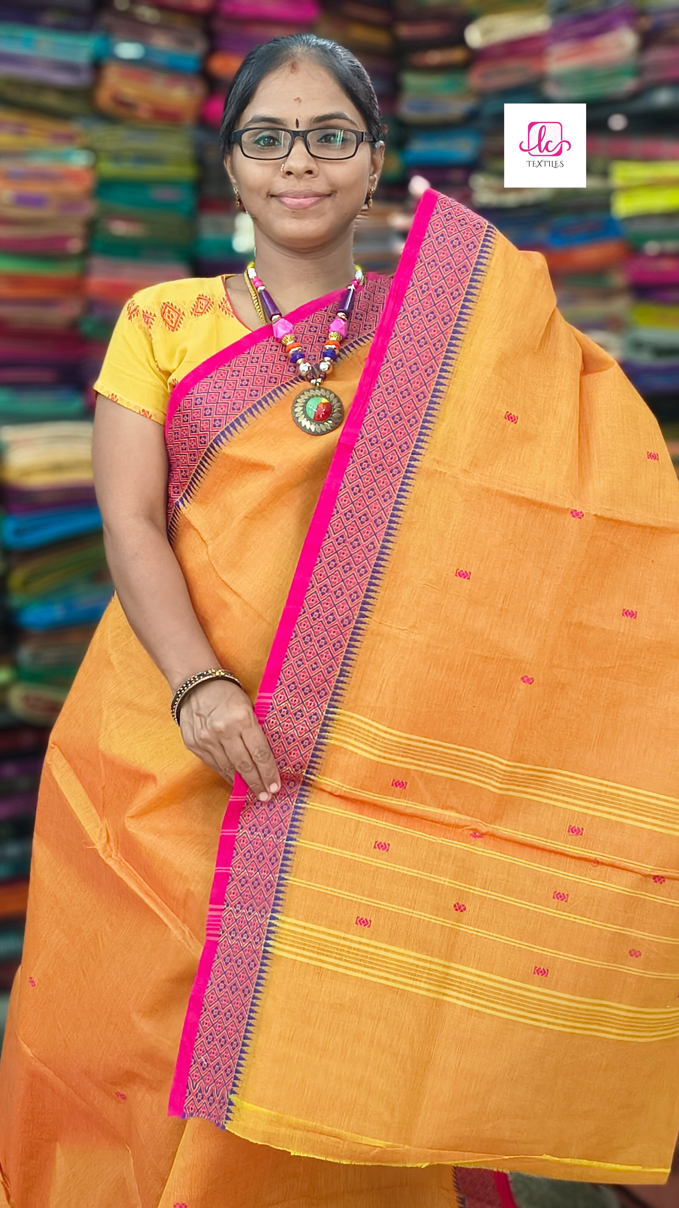 Chettinad Cotton - Office Wear -Pinkish Orange- CCOW37