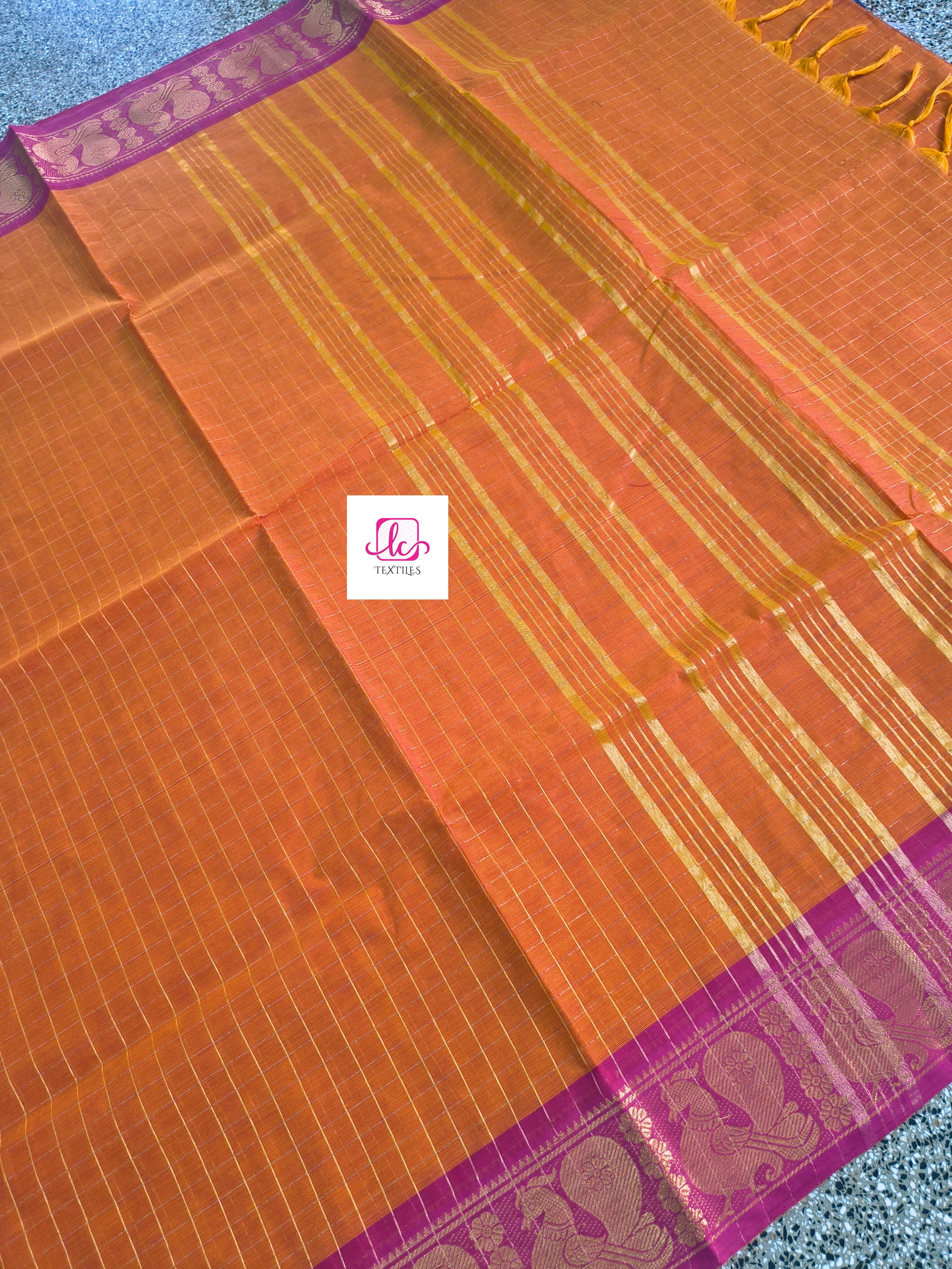 Kandangi Checks -orange- KC67