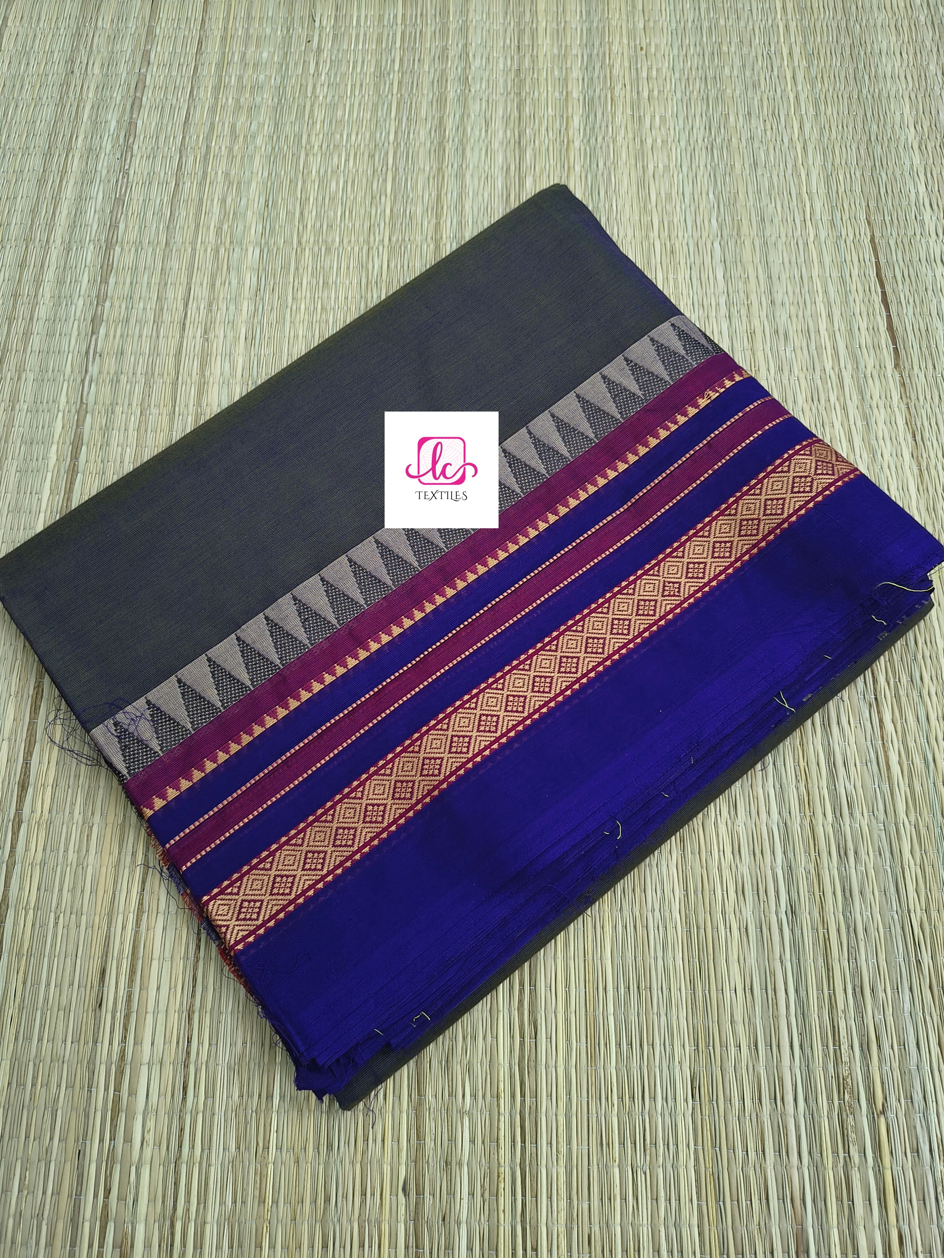 Chettinad Cotton -Daily Wear -olive Green mixed blue dual tone- CDW139
