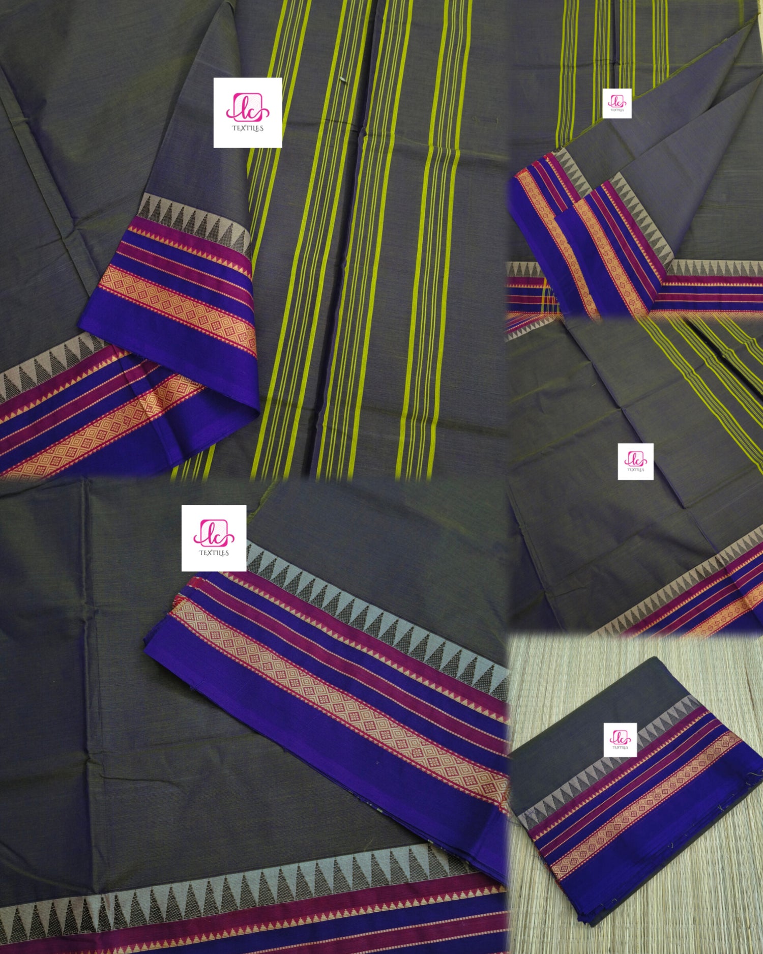 Chettinad Cotton -Daily Wear -olive Green mixed blue dual tone- CDW139