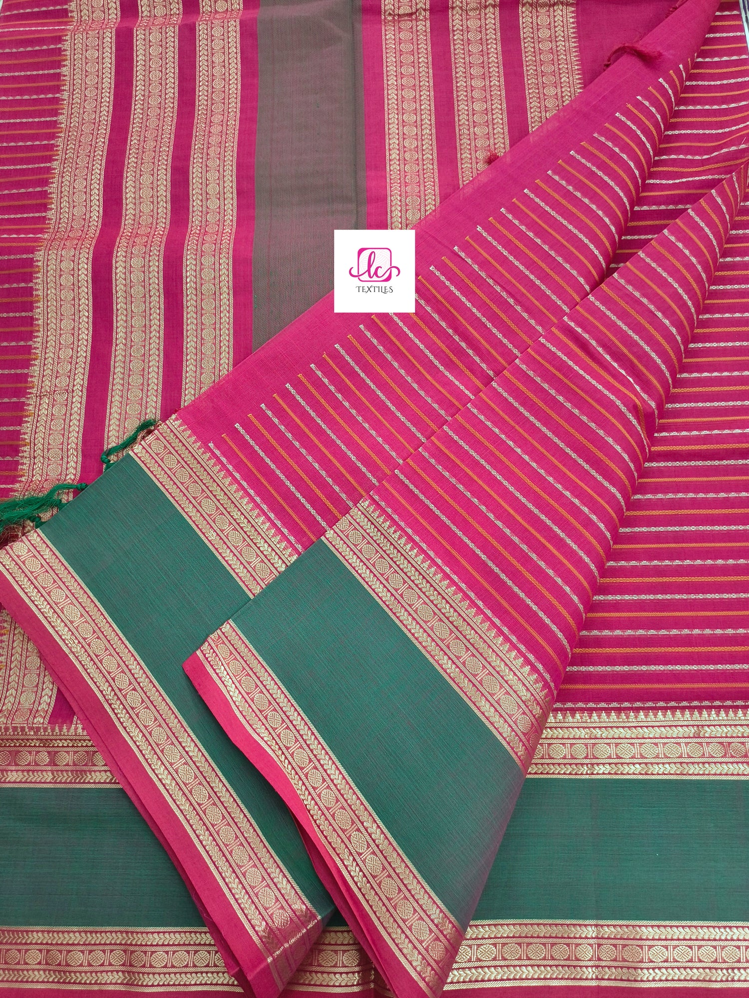 Heritage Handwoven cotton -Veldhari- Redish Pink -15