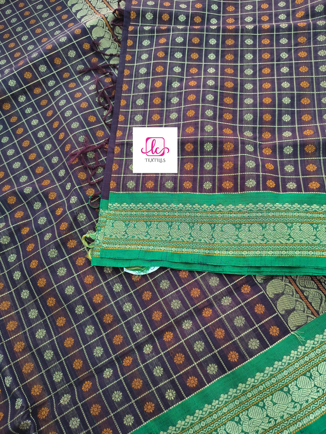 Heritage Handwoven cotton -1000 butta - Brown -HC14